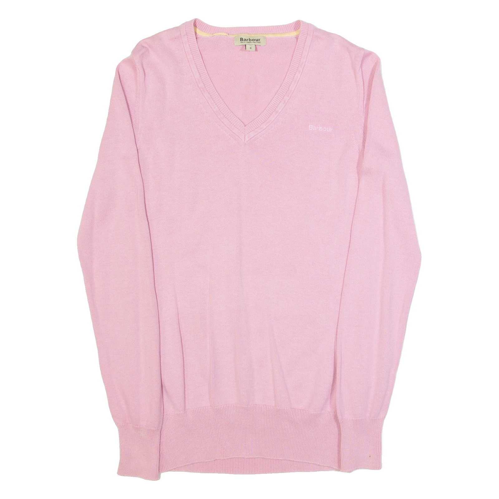 BARBOUR Summer Rose Womens Jumper Pink V-Neck Tight Knit UK 8 Refurbished - N/A refurbished available on Cerqular