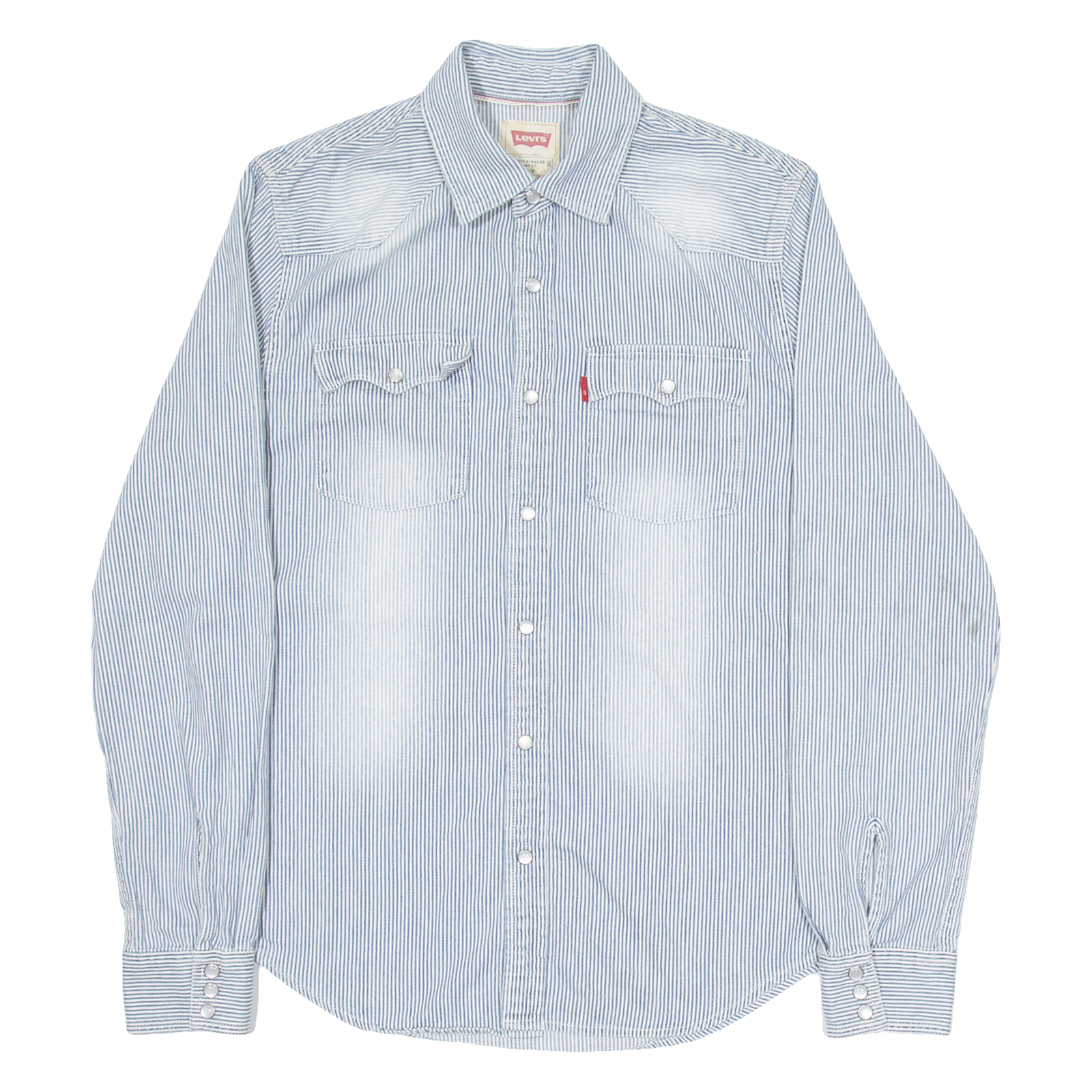 LEVI'S Mens Shirt Blue 90s Striped Long Sleeve S Refurbished - N/A refurbished available on Cerqular