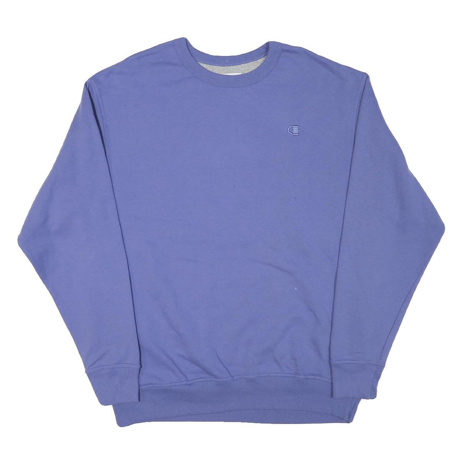 CHAMPION Mens Blue Crew Neck XL Logo Embroidered Sweatshirt Cotton Blend Refurbished - N/A refurbished available on Cerqular