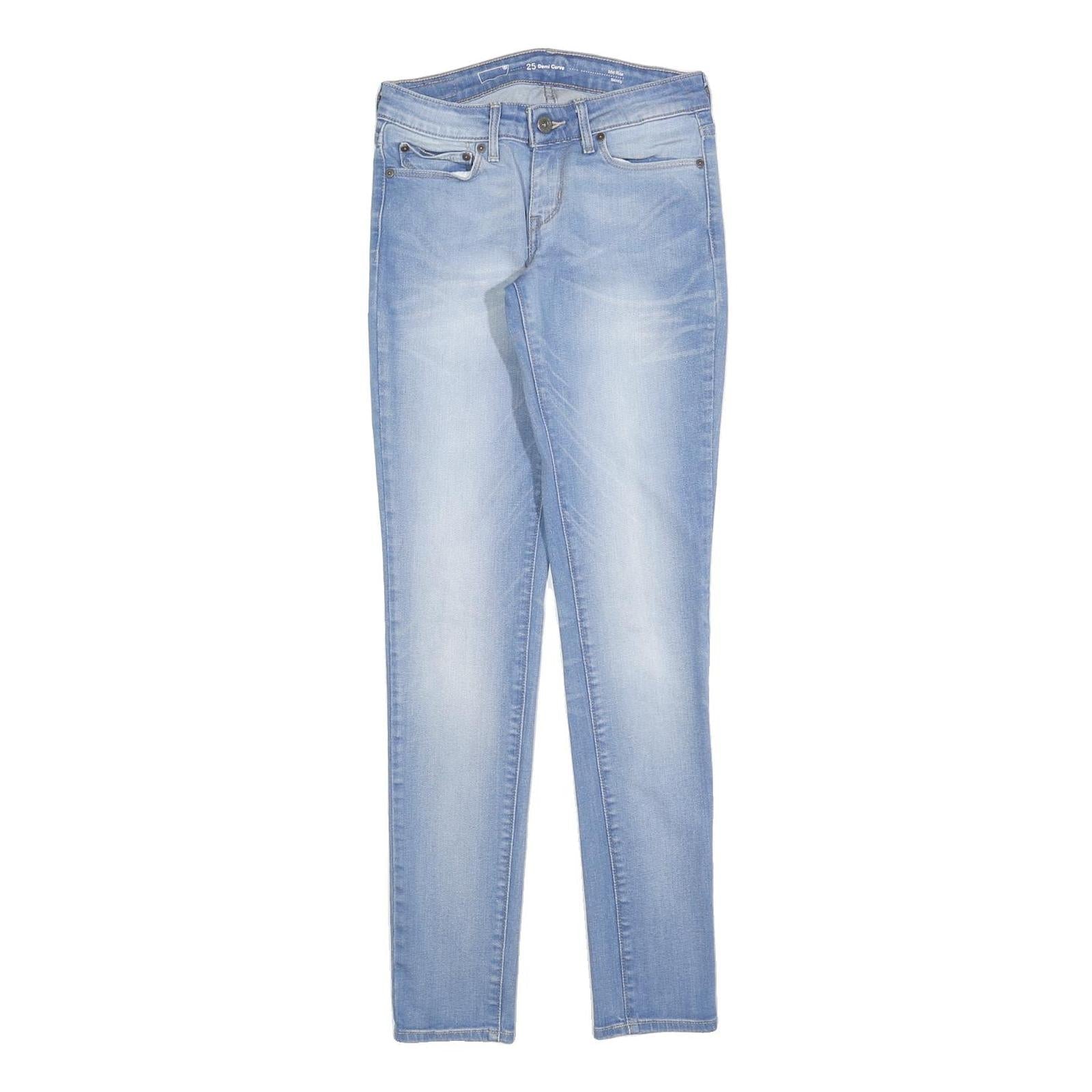 LEVI'S Womens Slim Light Blue Denim Cotton Blend Jeans W25 L32 Stretch Zip Refurbished - N/A refurbished available on Cerqular