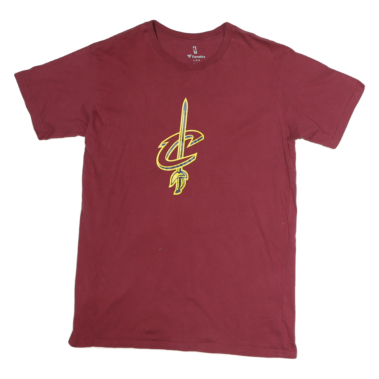 FANATICS Mens Maroon Cleveland Cavaliers T-Shirt L Short Sleeve Crew Neck Refurbished - N/A refurbished available on Cerqular