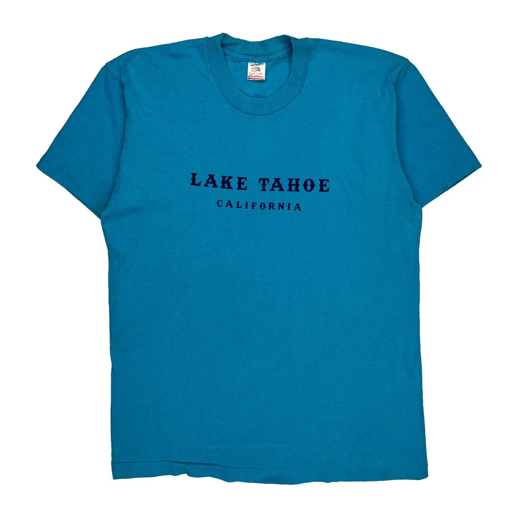 Fruit Of The Loom Single Stitch T-Shirt - Large Blue Cotton Refurbished - Thrifted (note: this is a term often used to describe second- refurbished available on Cerqular