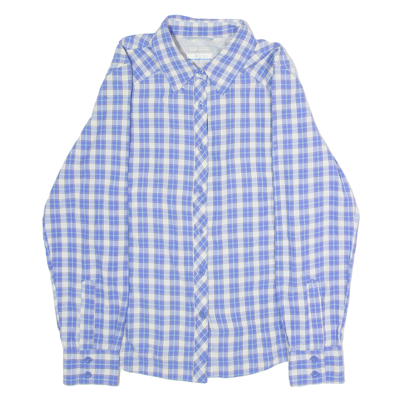 COLUMBIA Womens Shirt Blue Check Long Sleeve M Refurbished - N/A refurbished available on Cerqular