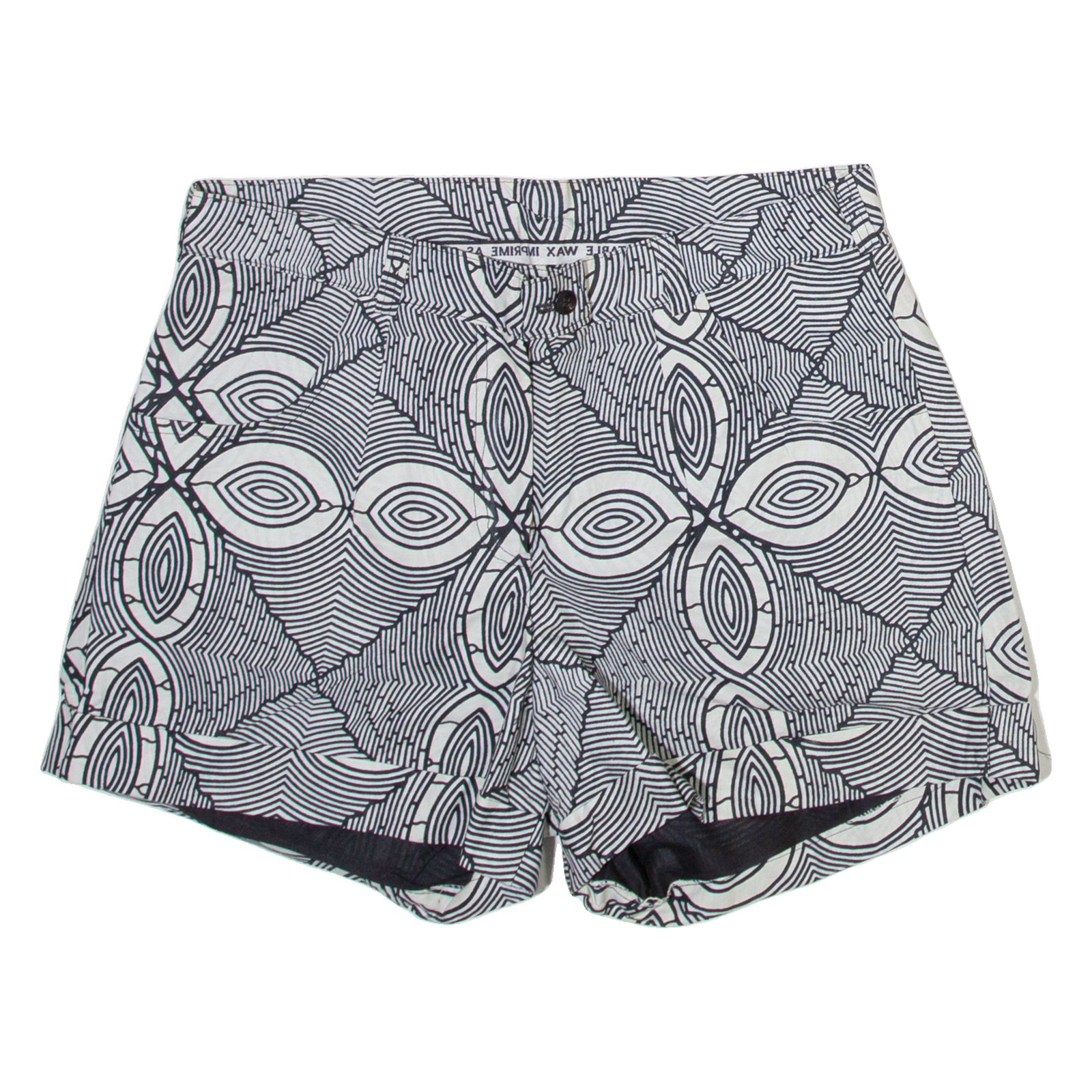 Womens Casual Shorts Grey Crazy Pattern M W32 Refurbished - N/A refurbished available on Cerqular