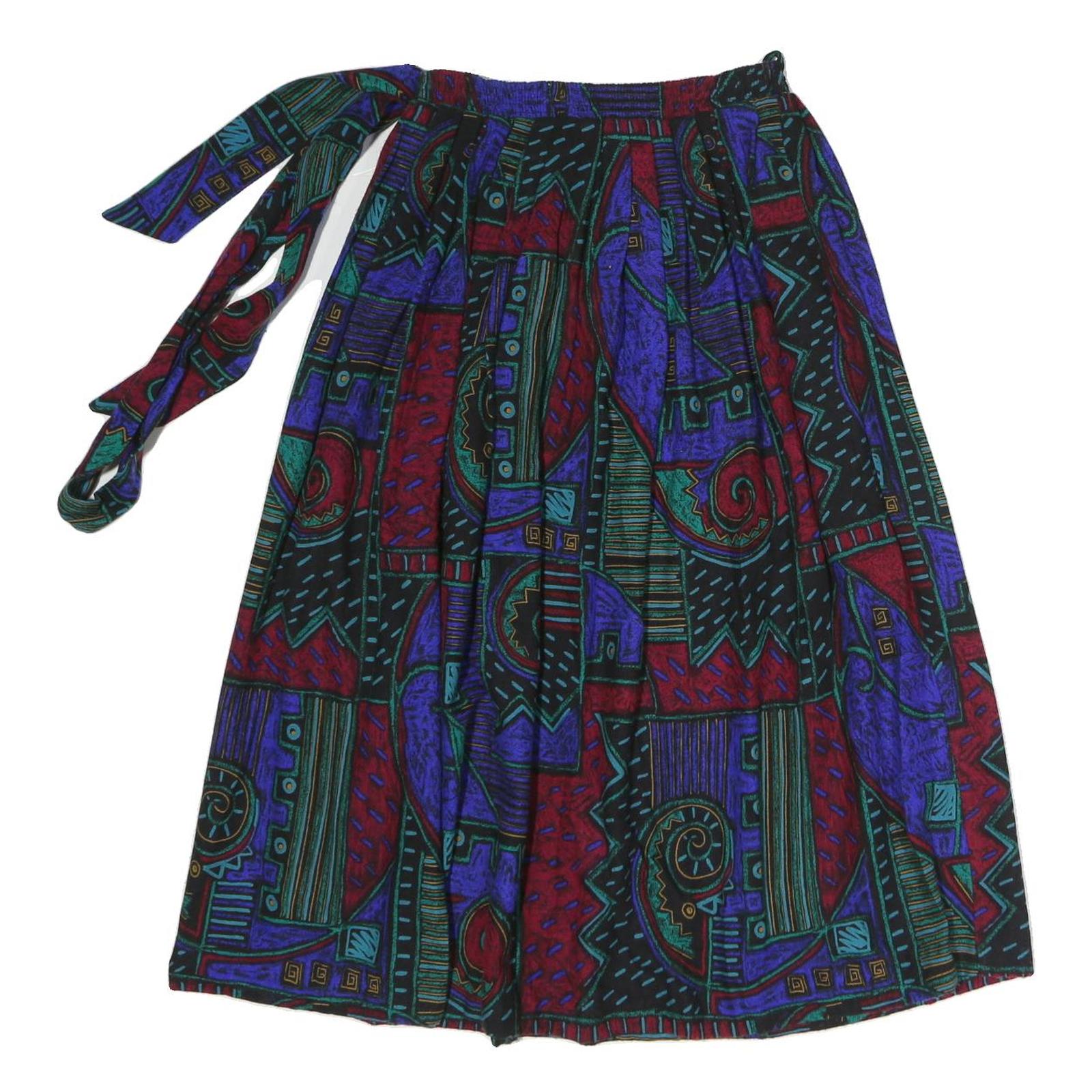TUMBLEWEEDS Womens Black & Red Abstract Print Midi Cotton Blend Swing Skirt M Refurbished - N/A refurbished available on Cerqular