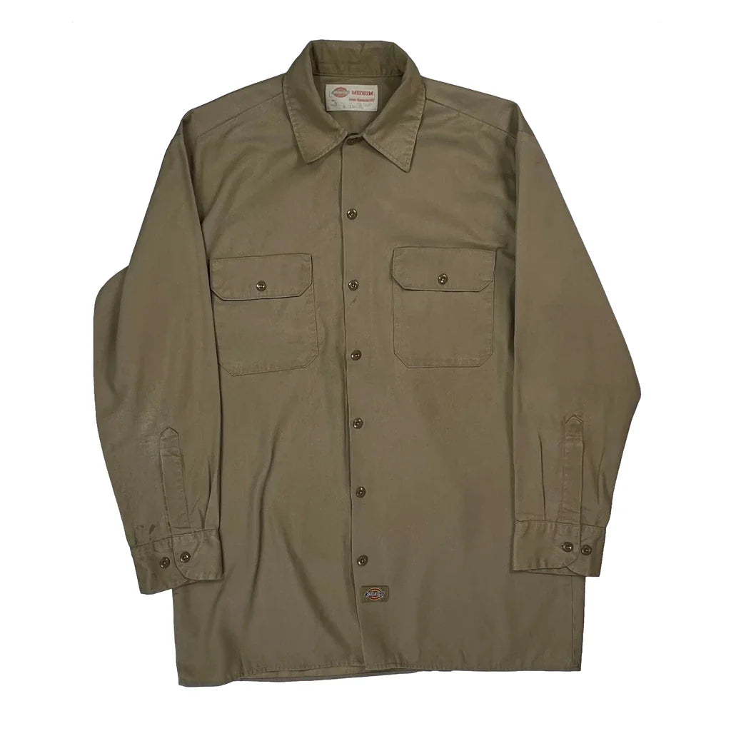 Buy Dickies Shirt - Medium Khaki Cotton Refurbished - $26.79 Dickies Shirt - Medium Khaki Cotton Refurbished - Thrifted (note: this is a term often used to describe second- refurbished available on Cerqular