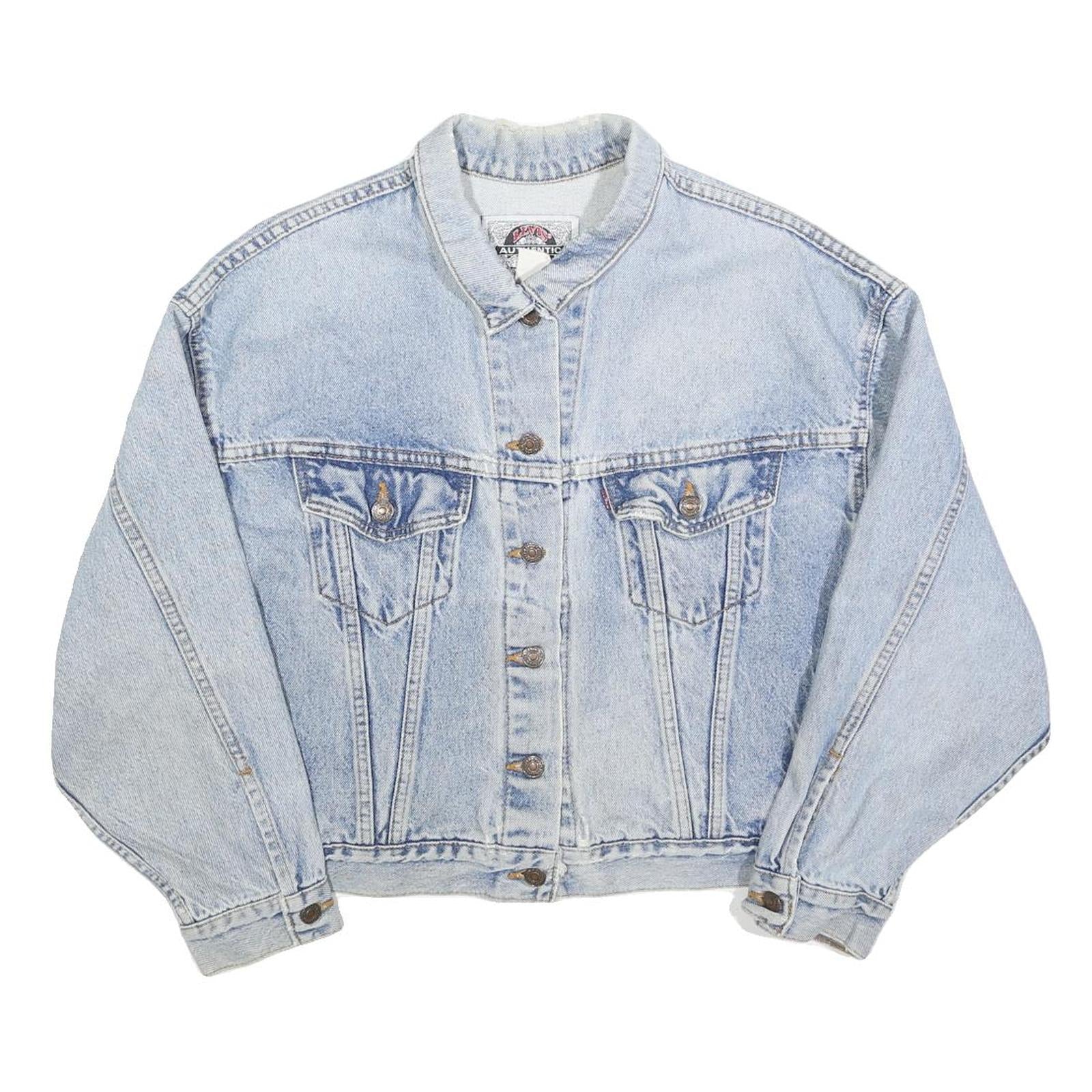 LEVI'S Womens Blue Denim Button Jacket M Cotton Classic Casual Light Wash Refurbished - N/A refurbished available on Cerqular