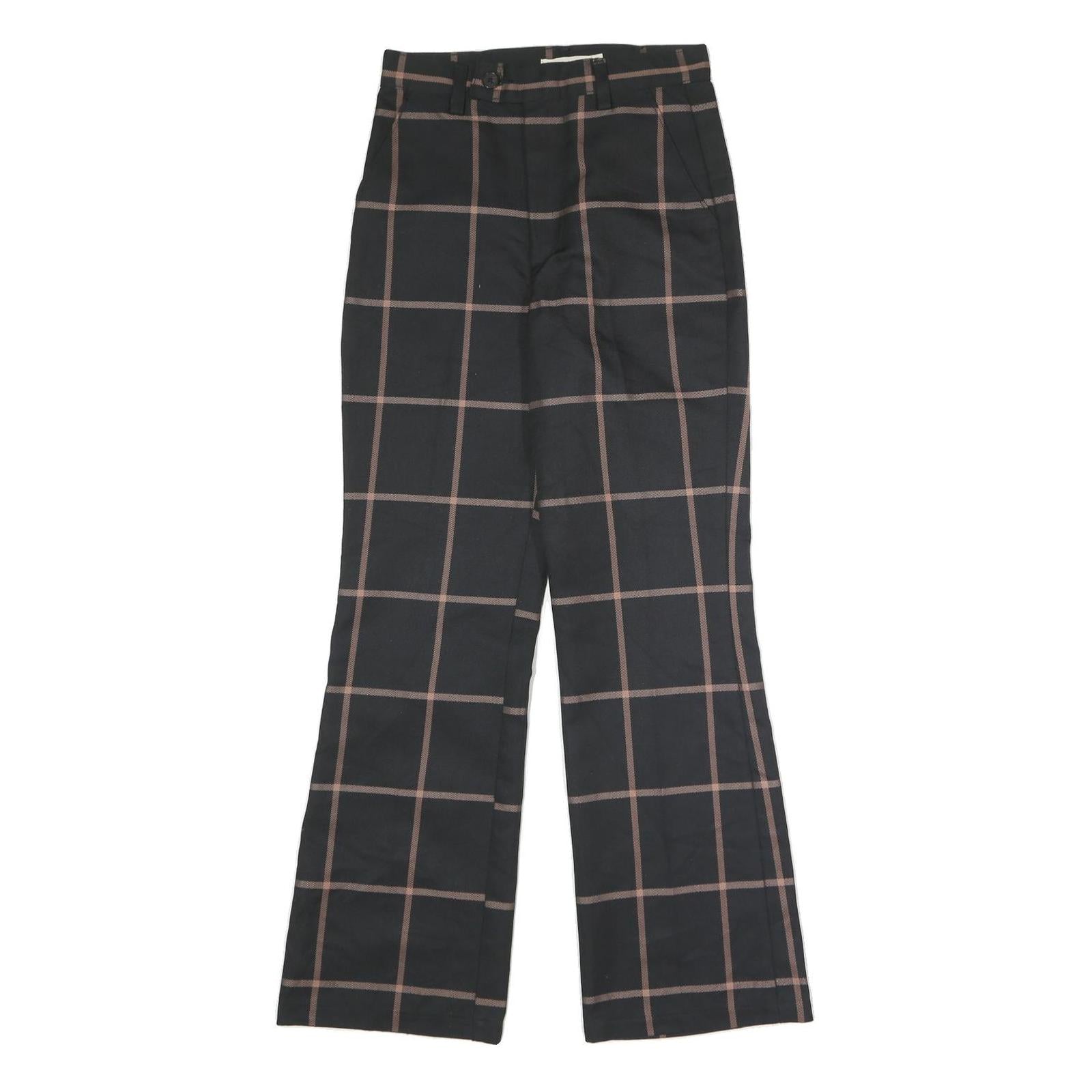 LEVI'S Womens Wool Blend Black & Brown Check Relaxed Straight Trousers W26 L28 Refurbished - N/A refurbished available on Cerqular
