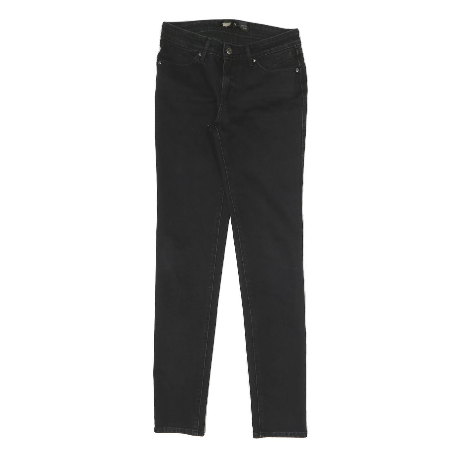 LEVI'S Womens Jeans Black Slim Skinny Denim W25 L30 Cotton Blend Zip Refurbished - N/A refurbished available on Cerqular