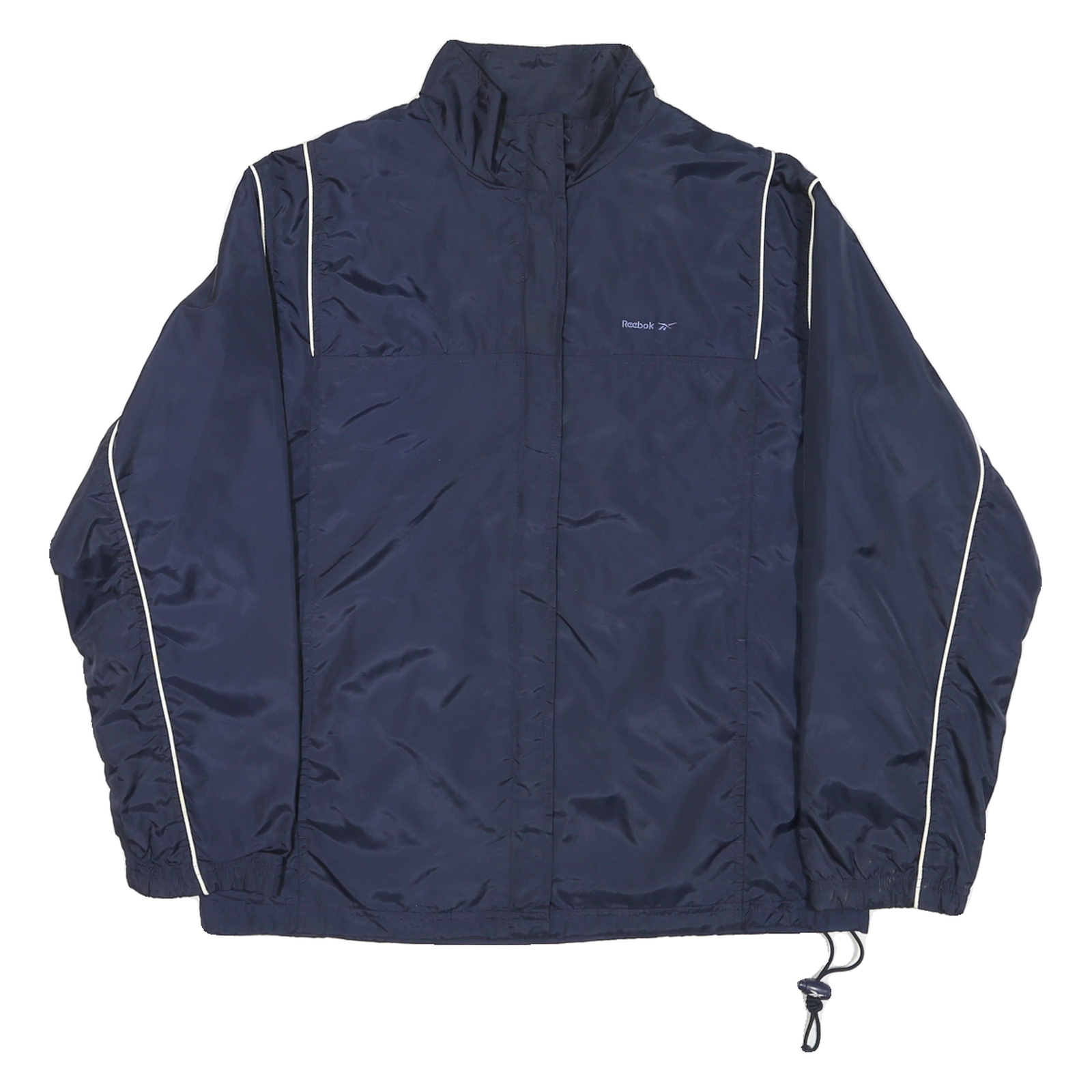 REEBOK Mens Navy Blue Jacket M Nylon Plain Sportswear Activewear Zip Refurbished - N/A refurbished available on Cerqular