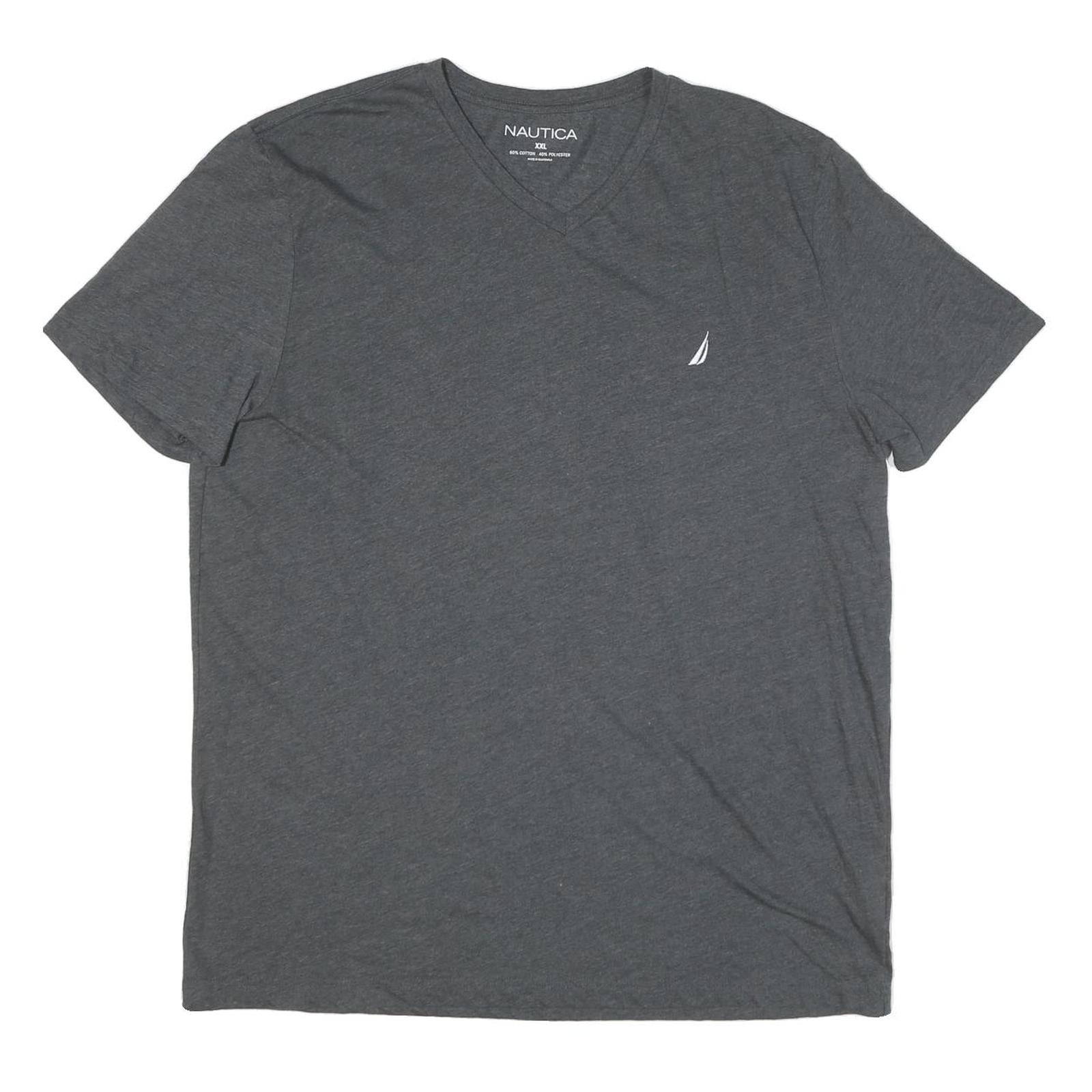 NAUTICA Mens Grey V-Neck T-Shirt 2XL Cotton Blend Casual Summer Wear Refurbished - N/A refurbished available on Cerqular