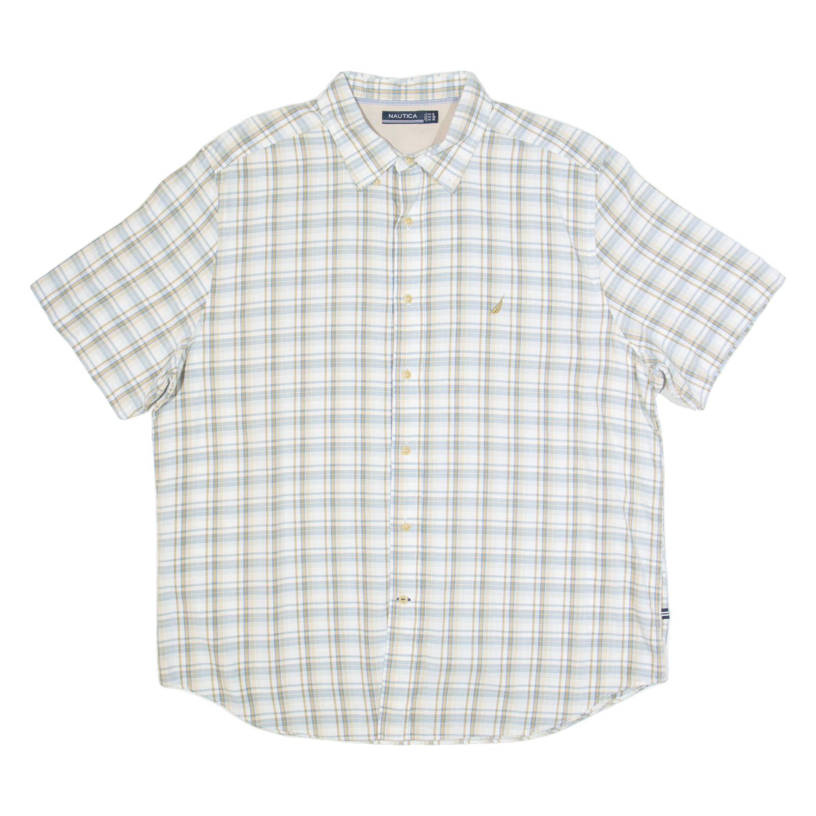 NAUTICA Mens Shirt Cream Check 2XL Refurbished - N/A refurbished available on Cerqular