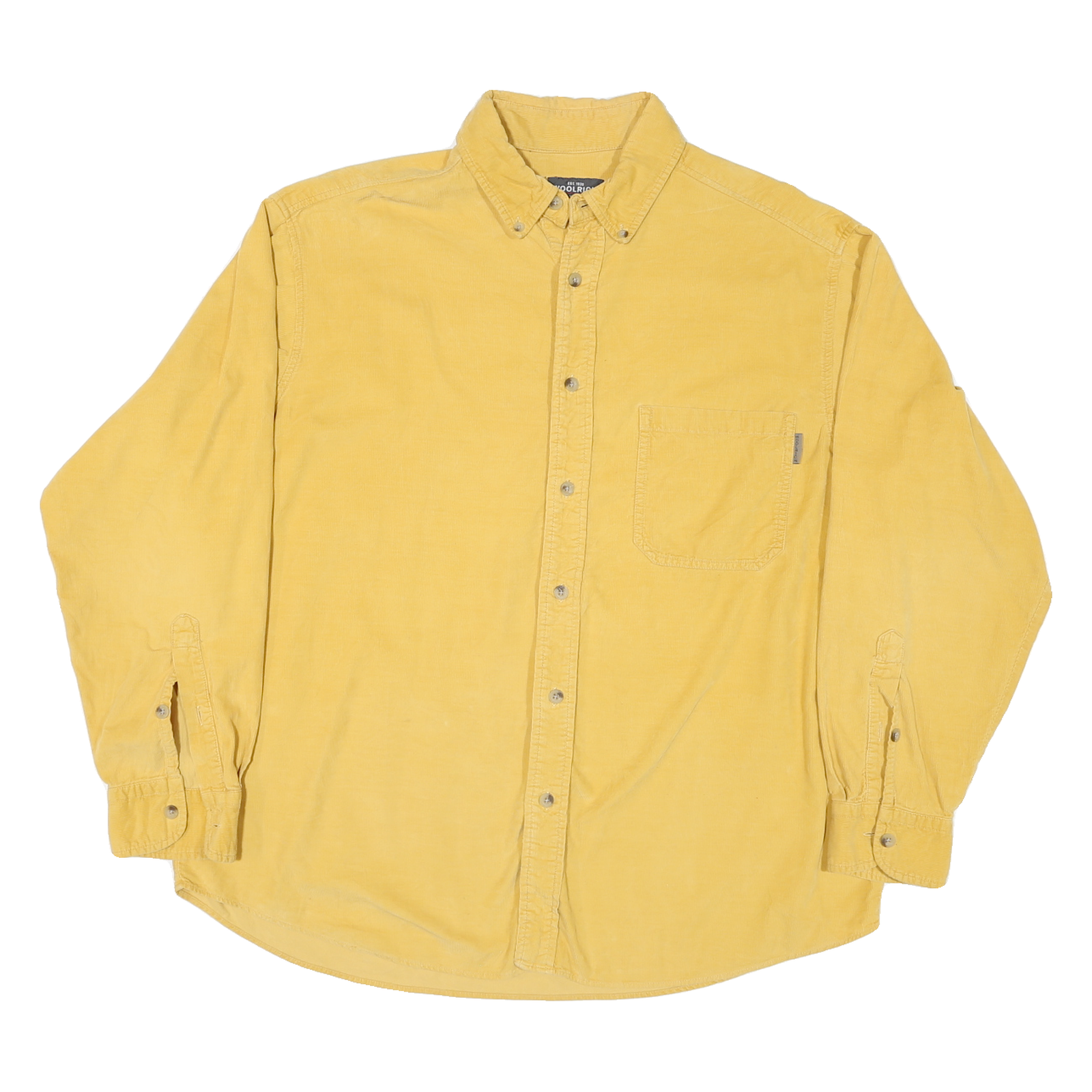WOOLRICH Mens Yellow Cotton Blend Shirt L Casual Button-Down Pocket Long Sleeve Refurbished - N/A refurbished available on Cerqular
