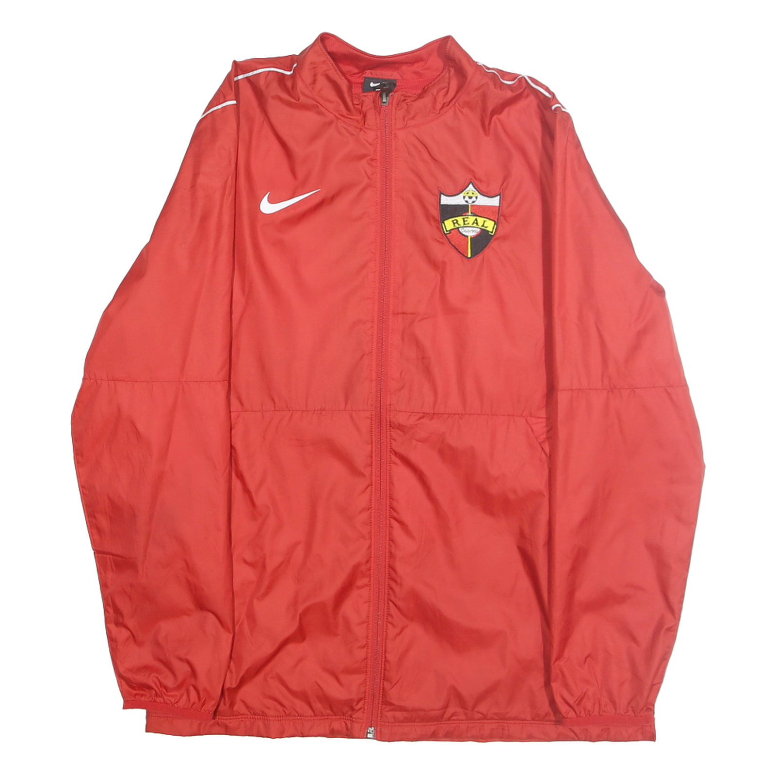NIKE Mens Red Jacket L Polyester Plain Zip Sports Casual Lightweight Refurbished - N/A refurbished available on Cerqular