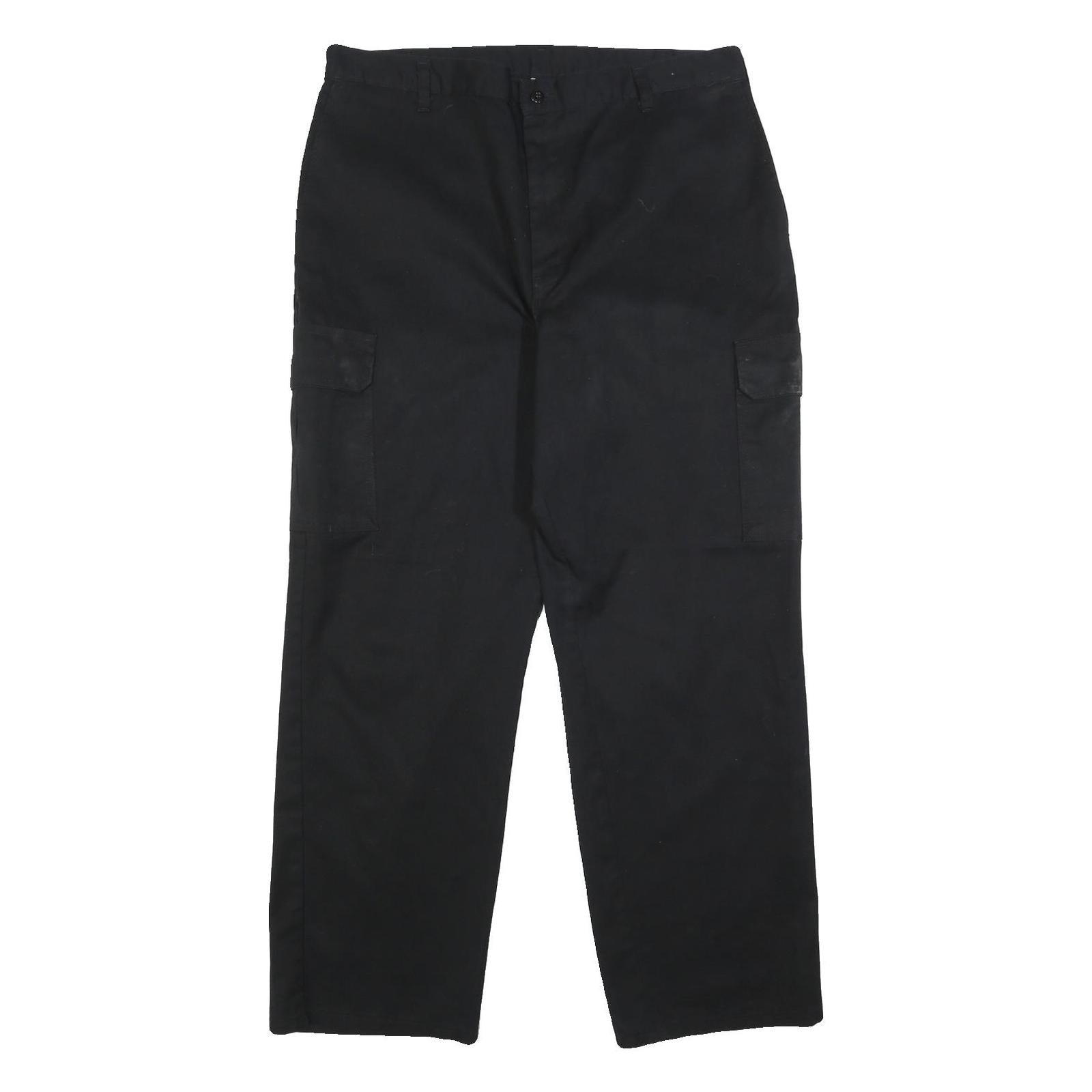 DICKIES Mens Black Relaxed Cargo Trousers W38 L32 Cotton Blend Zip Fastening Refurbished - N/A refurbished available on Cerqular
