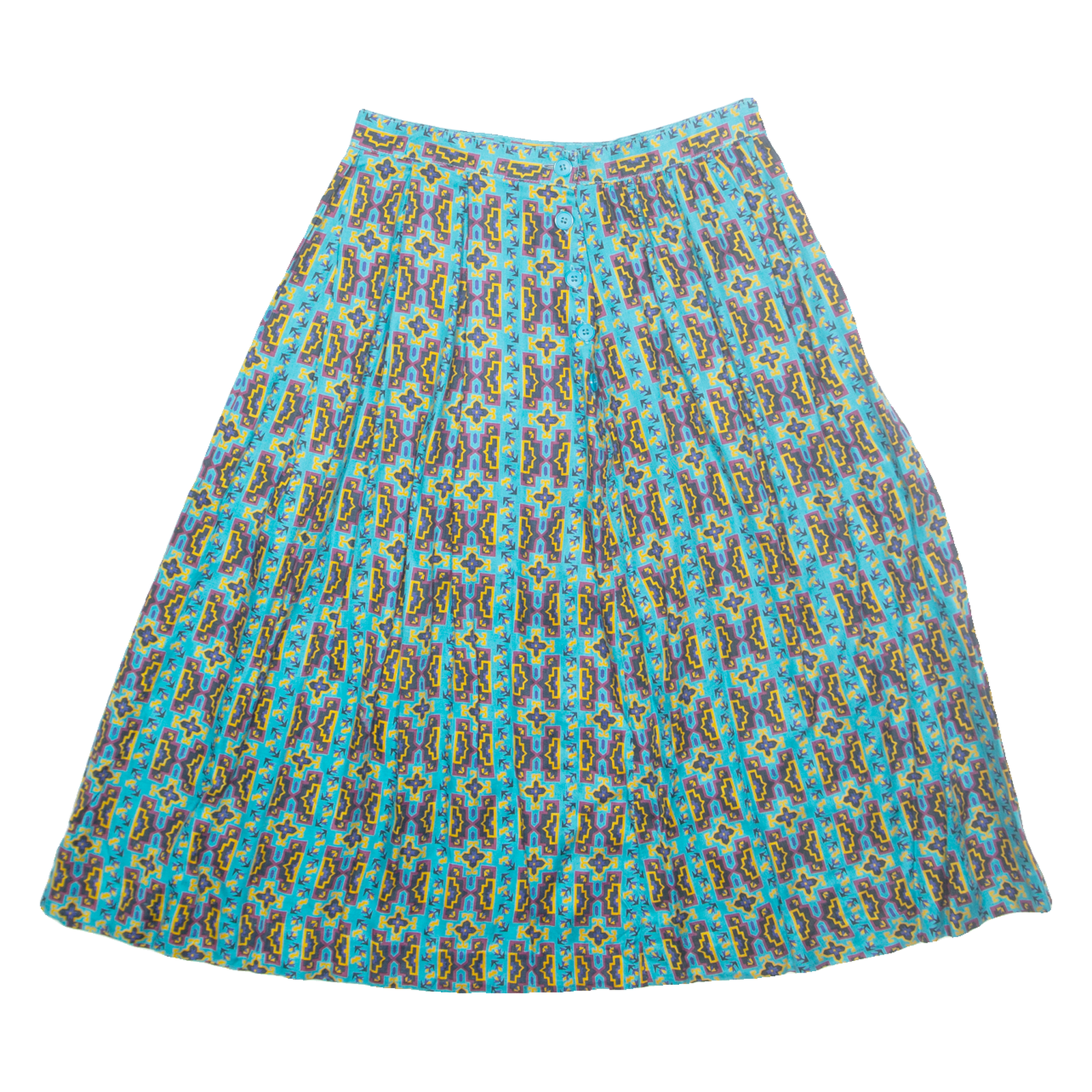 Womens A-Line Skirt Blue Midi Crazy Pattern S Refurbished - N/A refurbished available on Cerqular