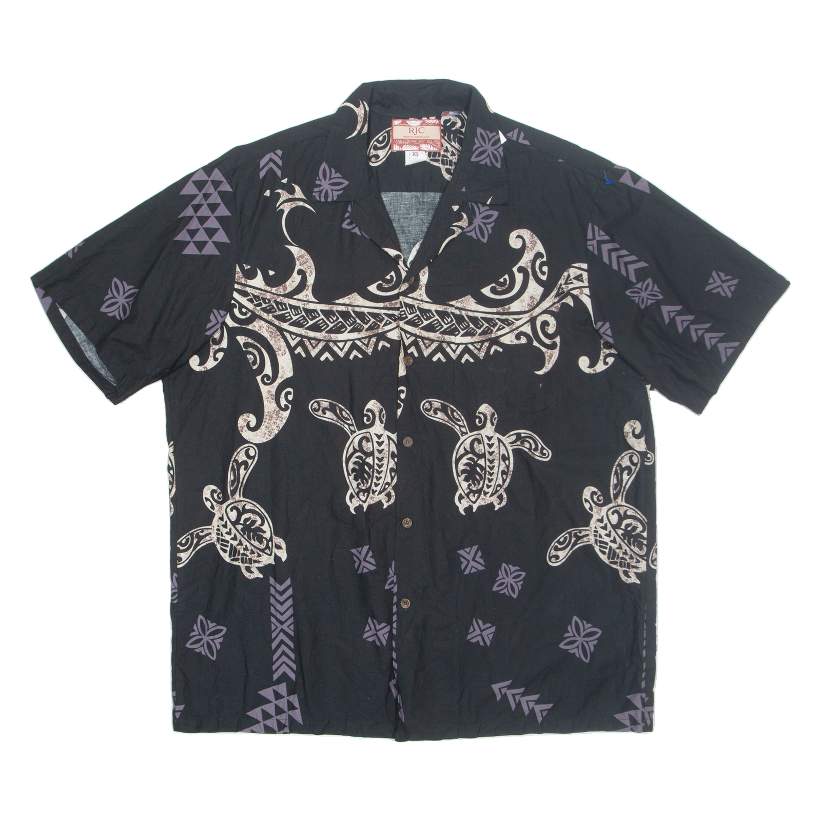 RJC Mens Hawaiian Shirt Black Crazy Pattern XL Refurbished - N/A refurbished available on Cerqular