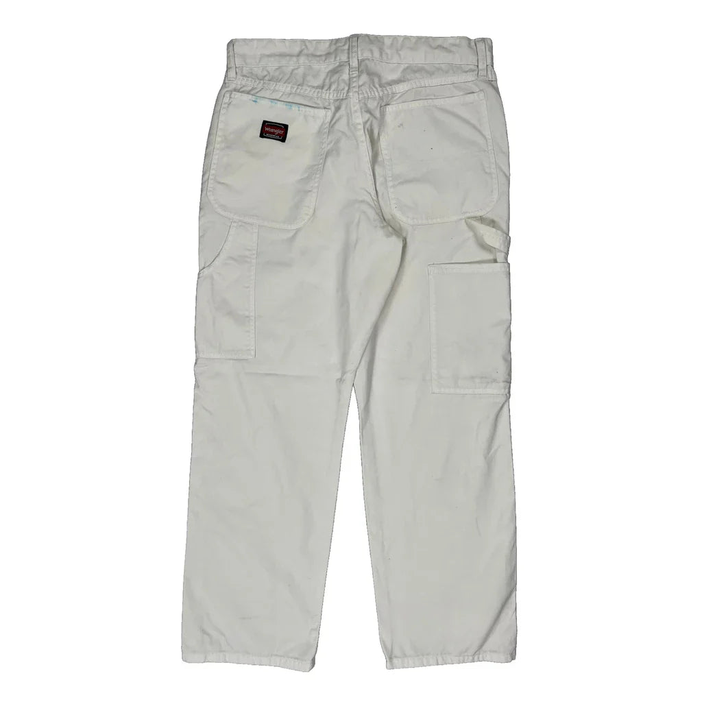 Buy Wrangler Double Knee Carpenter Trousers - 32W 29L White Cotton Refurbished - $29.47 Wrangler Double Knee Carpenter Trousers - 32W 29L White Cotton Refurbished - Thrifted (note: this is a term often used to describe second- refurbished available on Cerqular