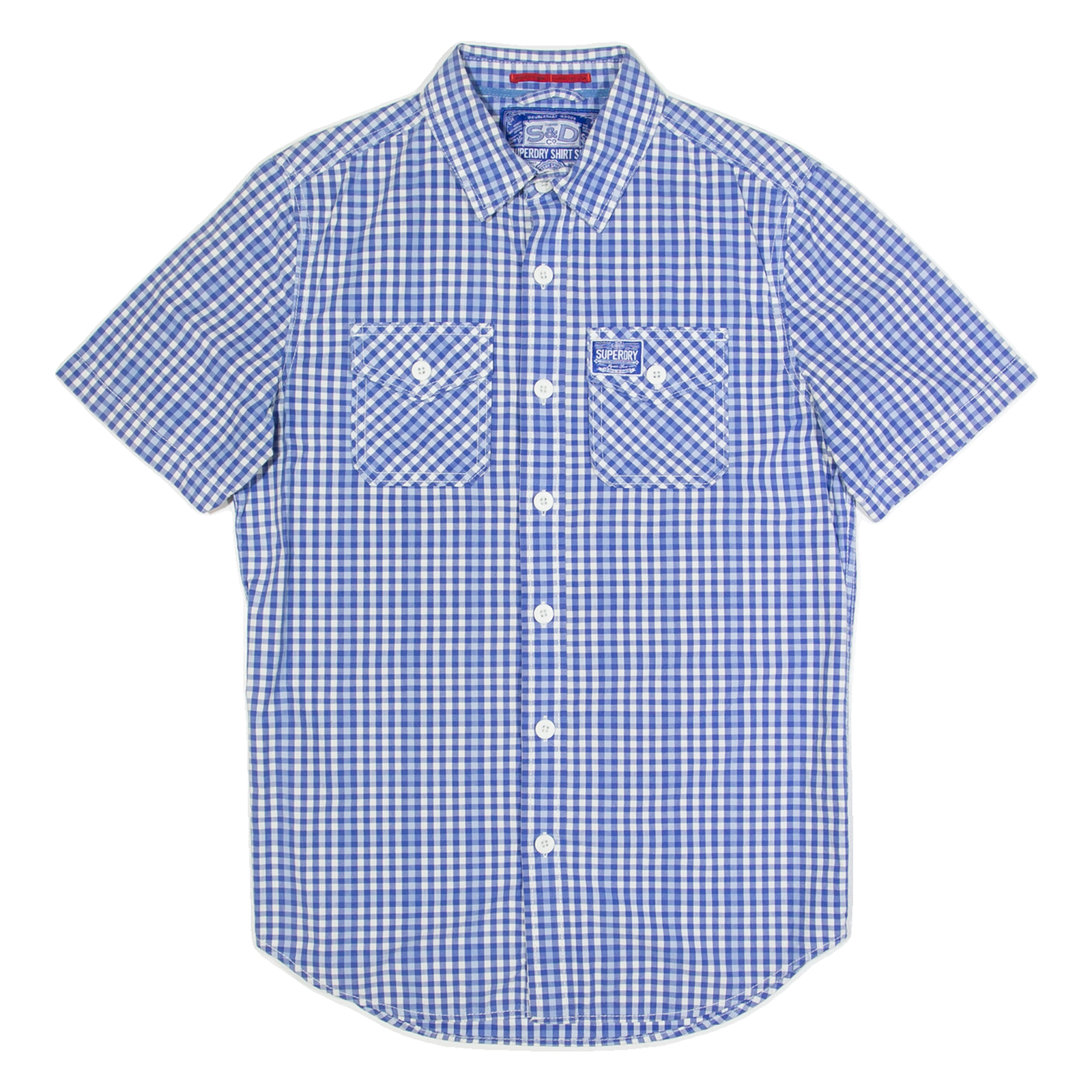 SUPERDRY Mens Shirt Blue Gingham M Refurbished - N/A refurbished available on Cerqular
