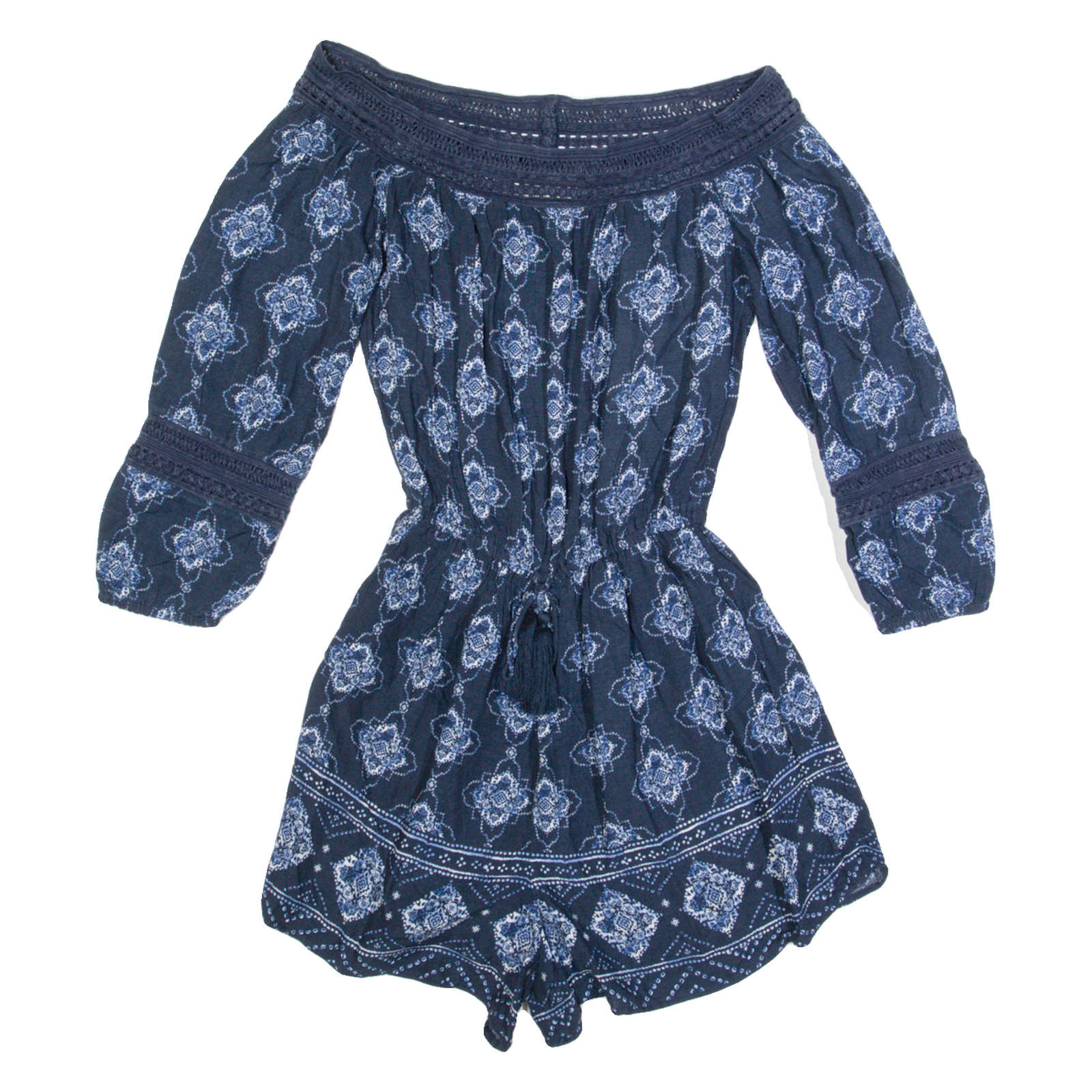 HOLLISTER Womens Playsuit Blue Floral Wide-Leg XS Refurbished - N/A refurbished available on Cerqular