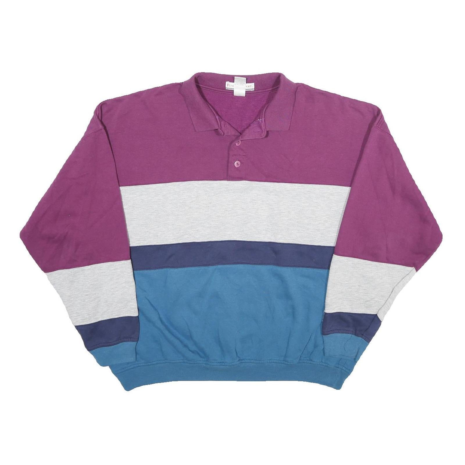 Buy PENGUIN SPORT Womens Purple & Grey & Blue Collar 2XL Cotton Blend Sweatshirt Refurbished - $27.29 PENGUIN SPORT Womens Purple & Grey & Blue Collar 2XL Cotton Blend Sweatshirt Refurbished - N/A refurbished available on Cerqular