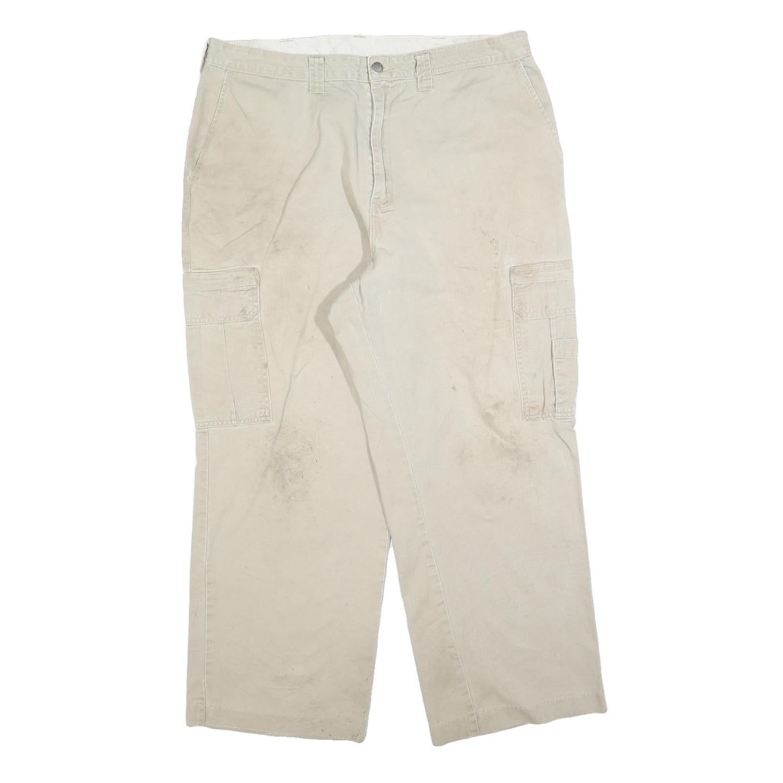 DICKIES Mens Relaxed Beige Cargo Trousers W38 L27 Cotton Blend Zip Refurbished - N/A refurbished available on Cerqular