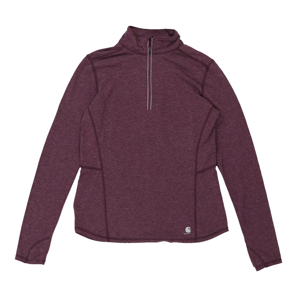 Carhartt 1/4 Zip - XS Purple Polyester Refurbished - Thrifted (note: this is a term often used to describe second- refurbished available on Cerqular