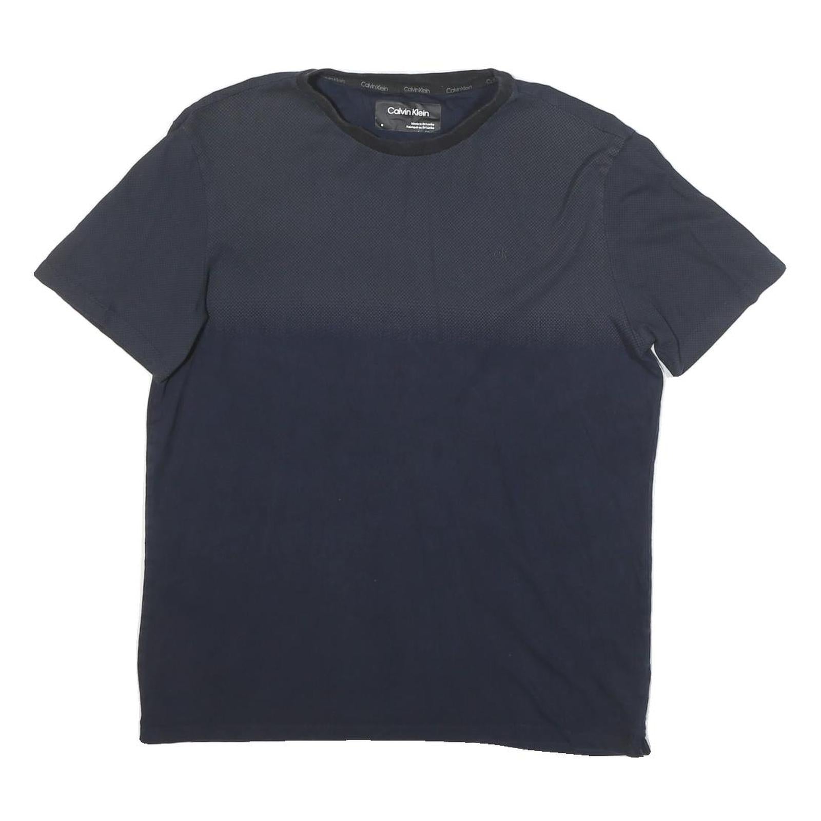 CALVIN KLEIN JEANS Mens Navy Blue Short Sleeve Crew Neck Plain T-Shirt M Refurbished - N/A refurbished available on Cerqular