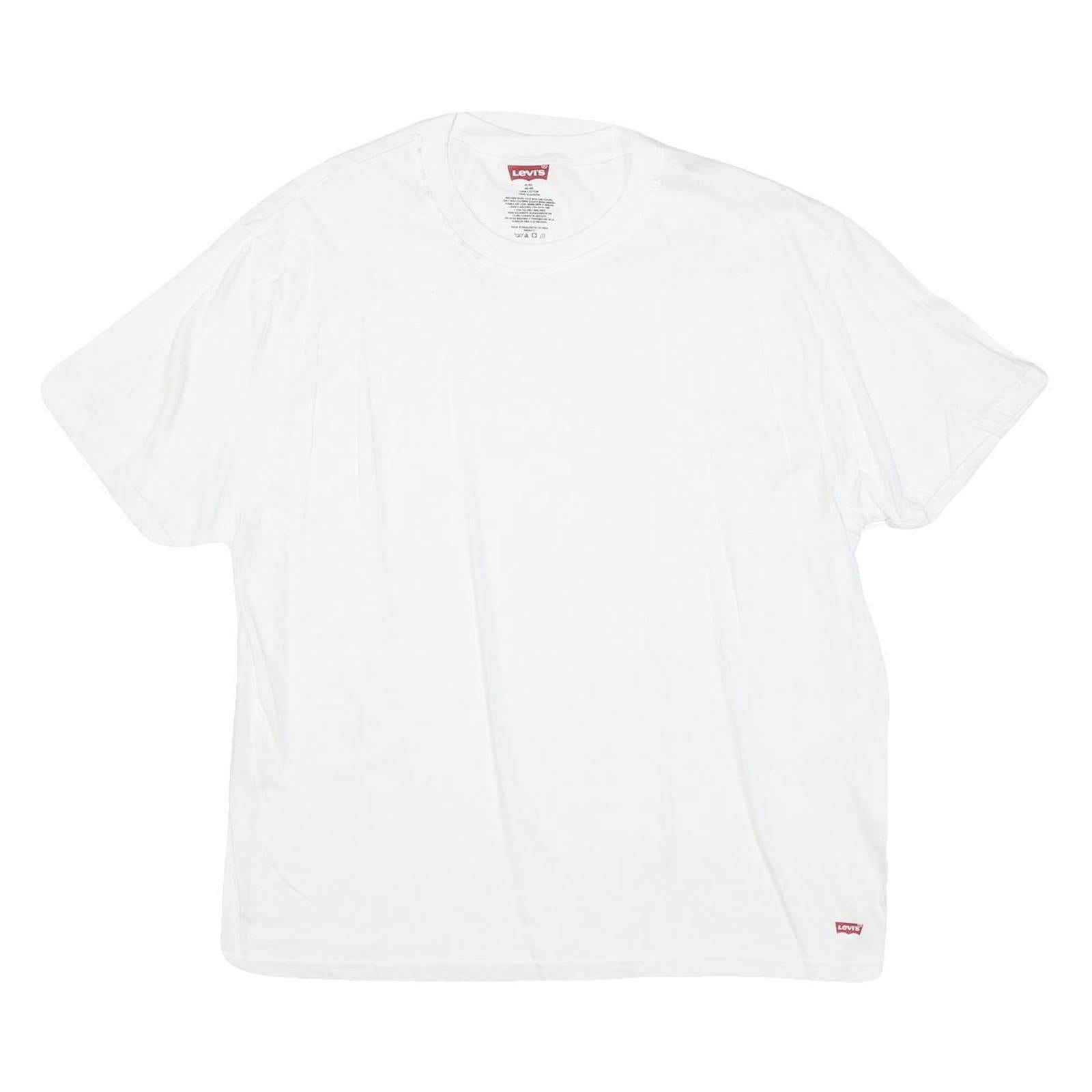 LEVI'S Mens White Crew Neck Plain T-Shirt XL Cotton Blend Short Sleeve Refurbished - N/A refurbished available on Cerqular