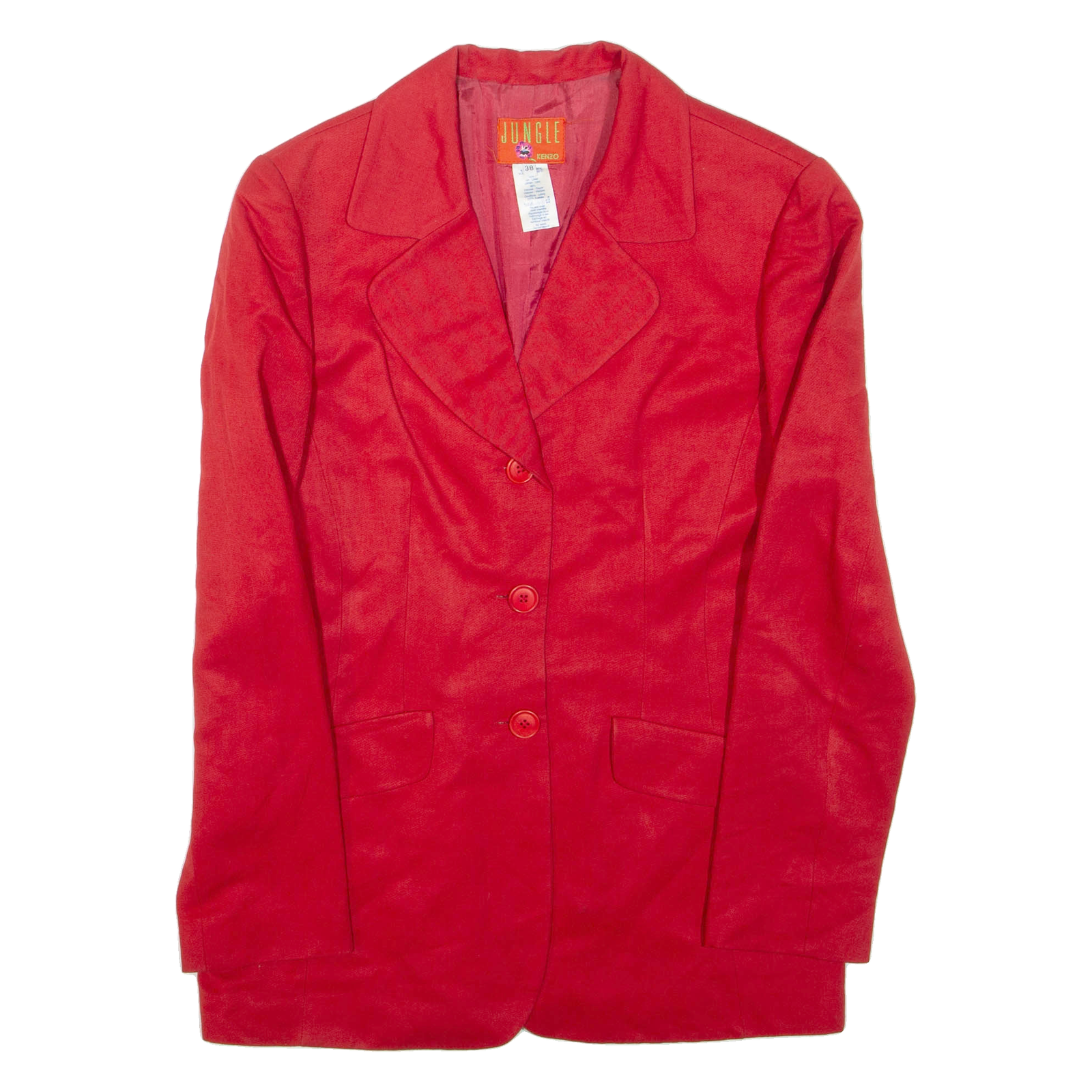 KENZO Womens Blazer Jacket Red Linen M Refurbished - N/A refurbished available on Cerqular