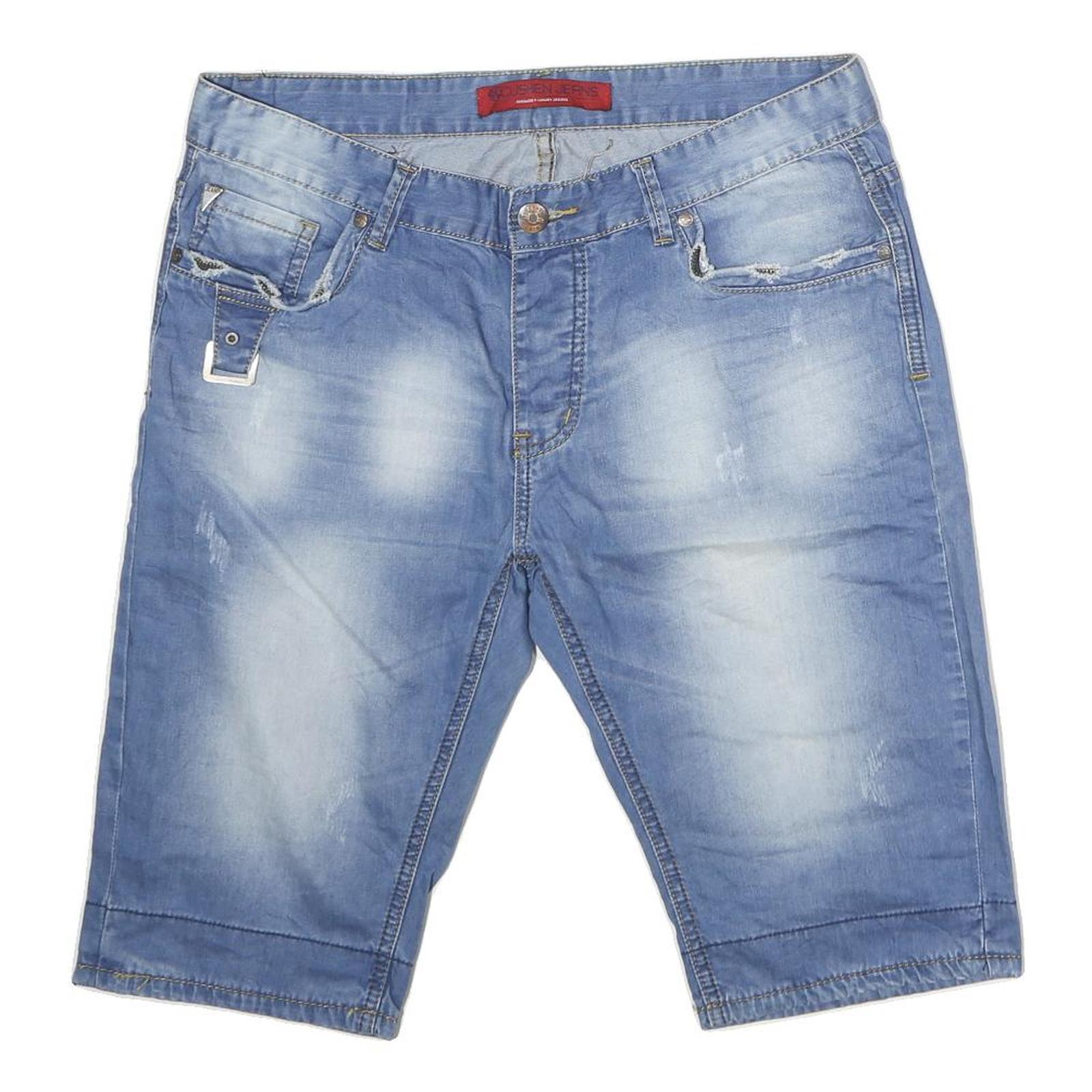 CUSHEN JEANS Mens Denim Blue Casual Shorts M W36 Comfortable Cotton Refurbished - N/A refurbished available on Cerqular