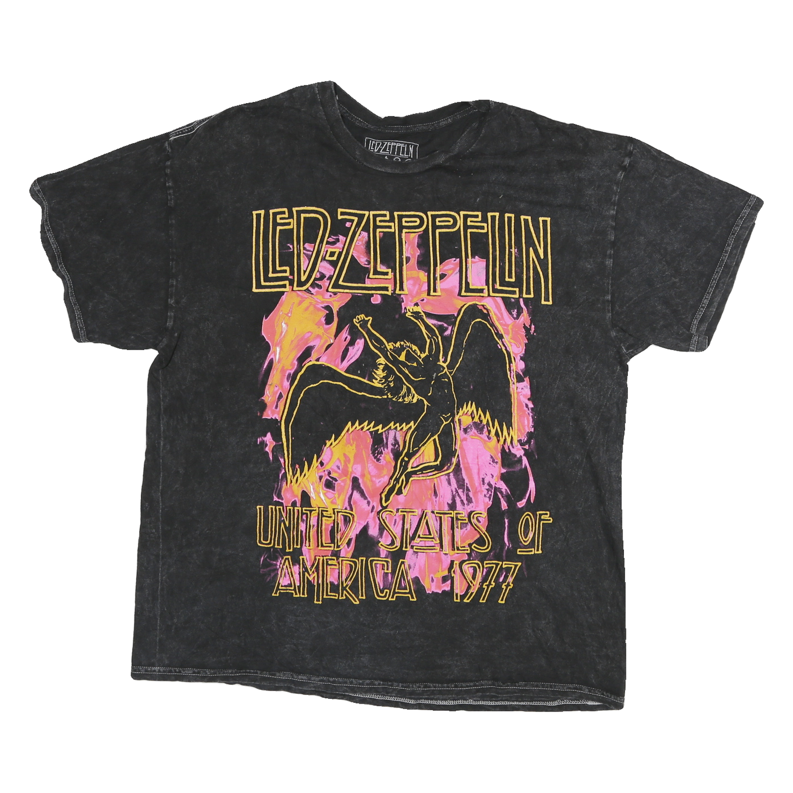 LED ZEPPELIN Mens Black United States Of America 1977 Graphic T-Shirt M Short Refurbished - N/A refurbished available on Cerqular