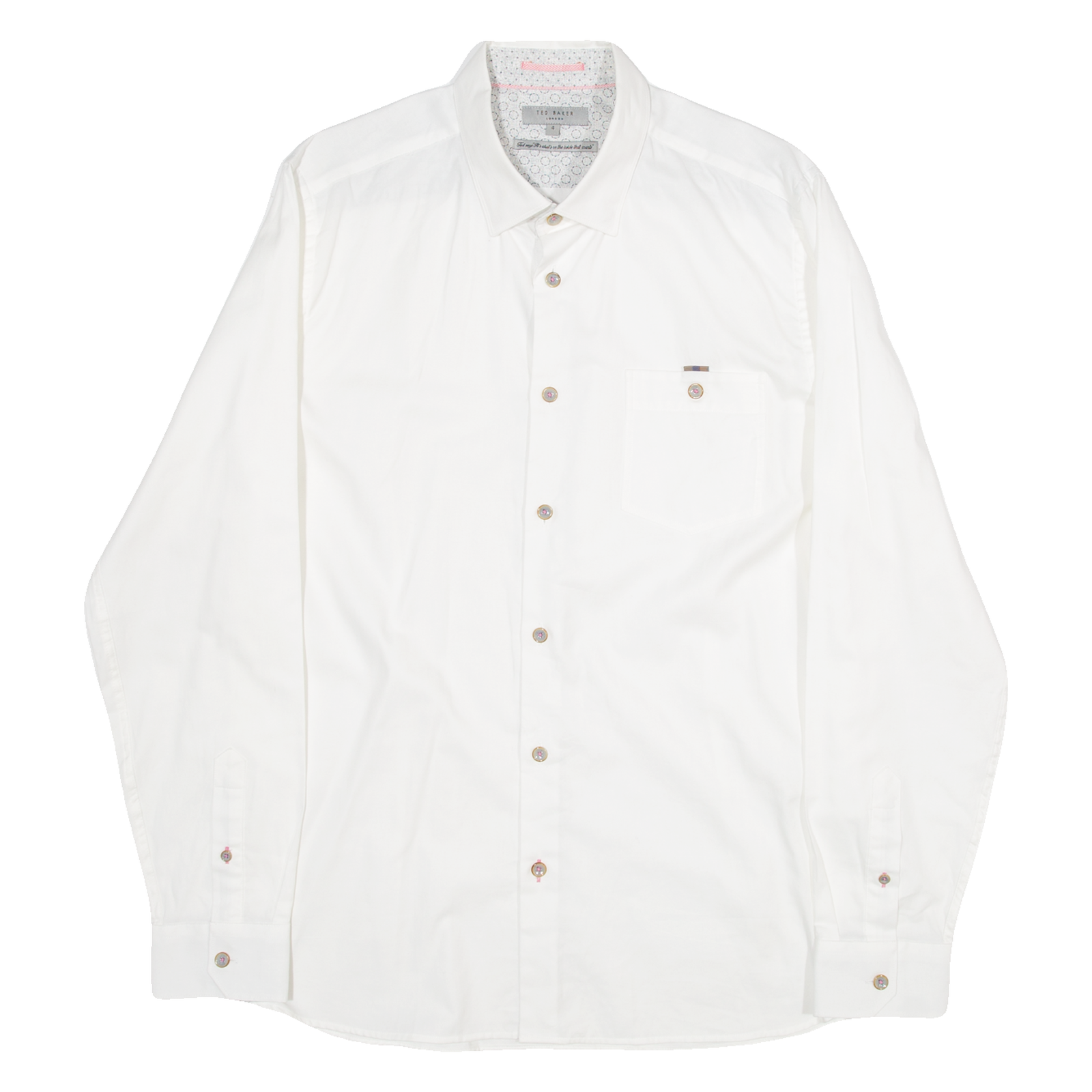 TED BAKER Mens Plain Shirt White Long Sleeve M Refurbished - N/A refurbished available on Cerqular