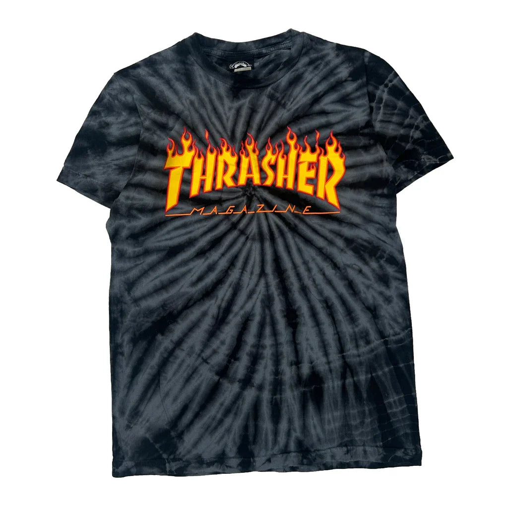 Buy Thrasher Tie-Dye T-Shirt - Small Grey Cotton Refurbished - $46.89 Thrasher Tie-Dye T-Shirt - Small Grey Cotton Refurbished - Thrifted (note: this is a term often used to describe second- refurbished available on Cerqular