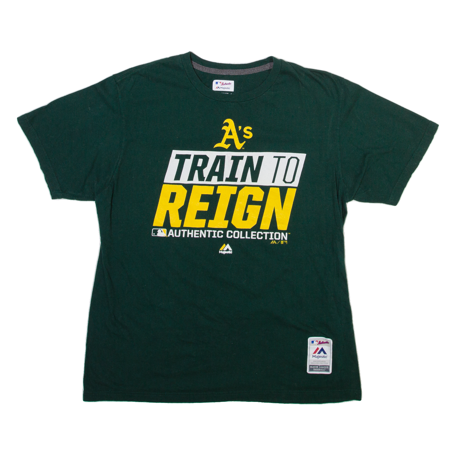 MAJESTIC The A's Mens T-Shirt Green USA L Refurbished - N/A refurbished available on Cerqular