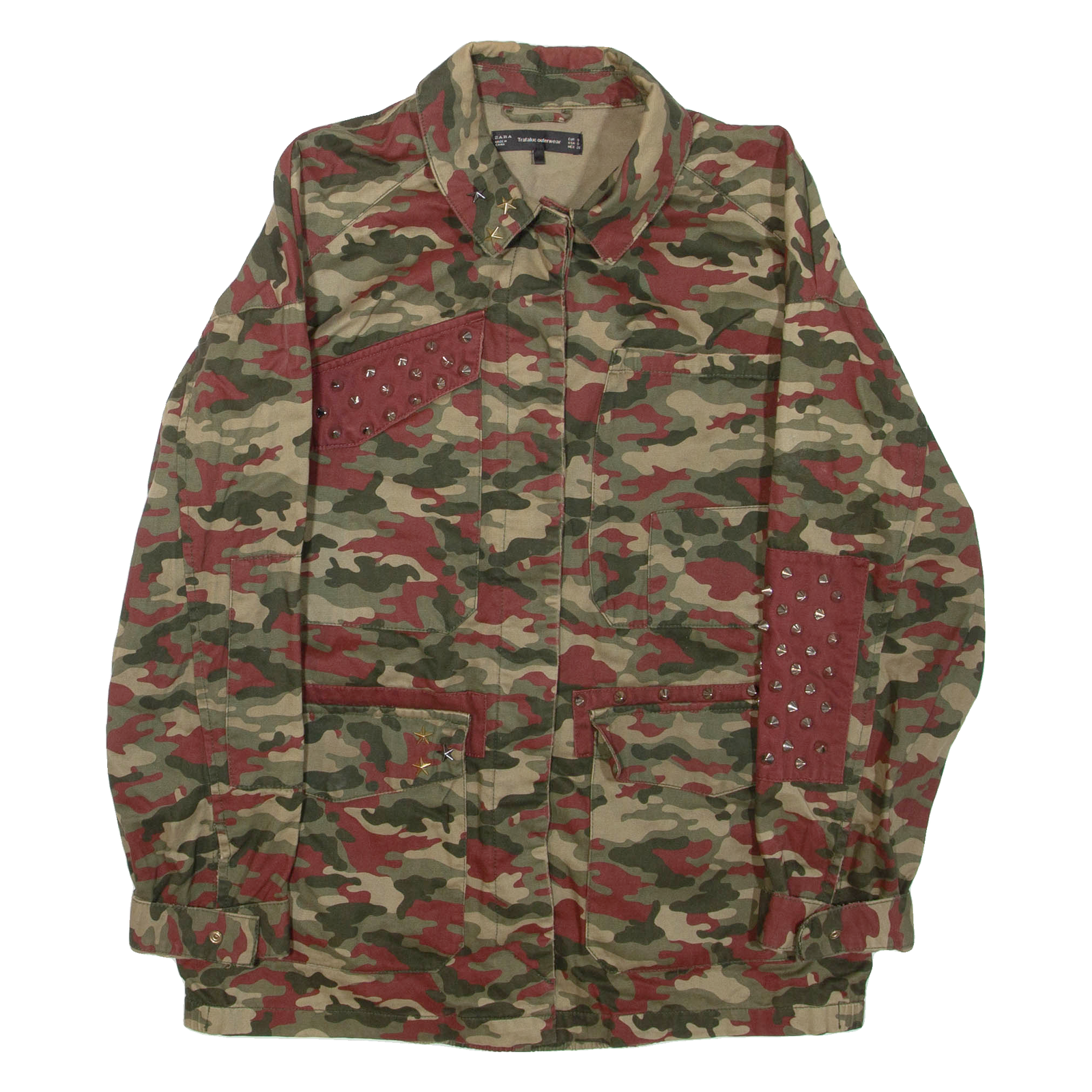 ZARA Lightweight Womens Jacket Green Camouflage S Refurbished - N/A refurbished available on Cerqular