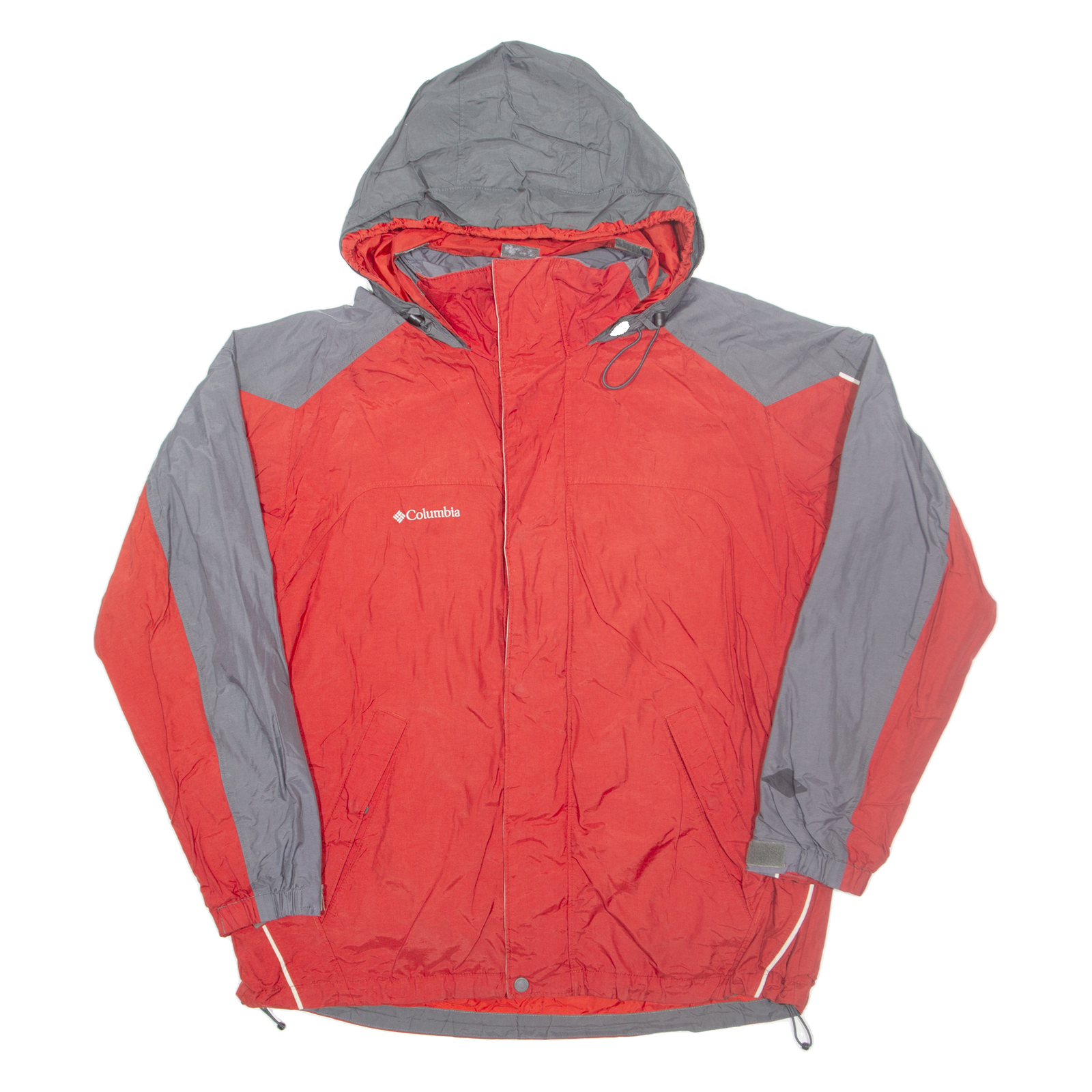 COLUMBIA Mens Jacket Red Nylon Hooded L Refurbished - N/A refurbished available on Cerqular