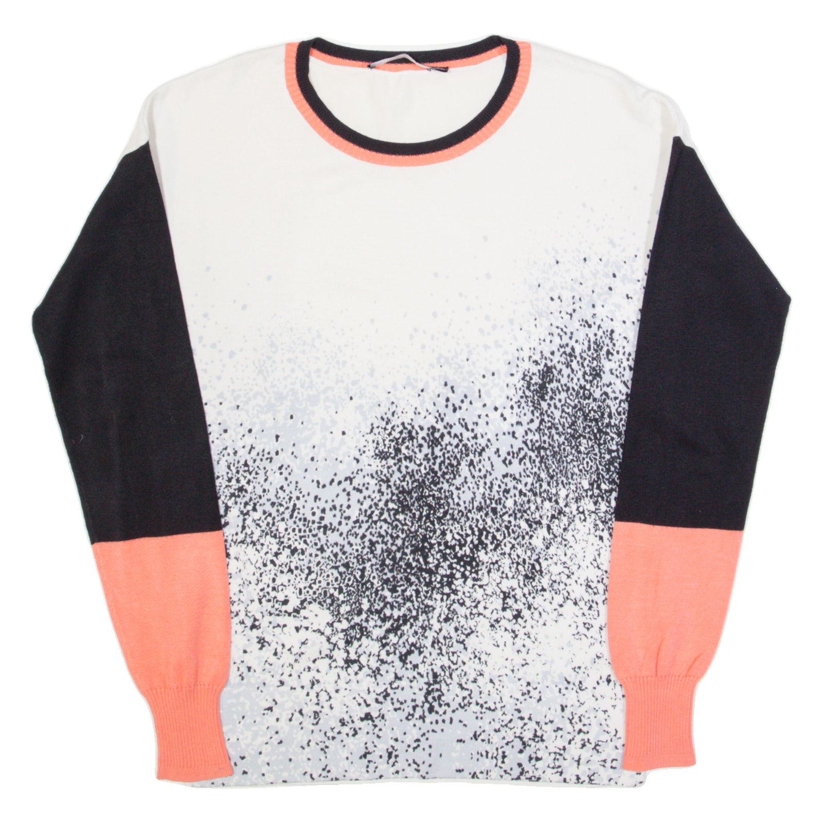 KAREN MILLEN Womens Patterned Jumper Black Spotted Tight Knit S Refurbished - N/A refurbished available on Cerqular