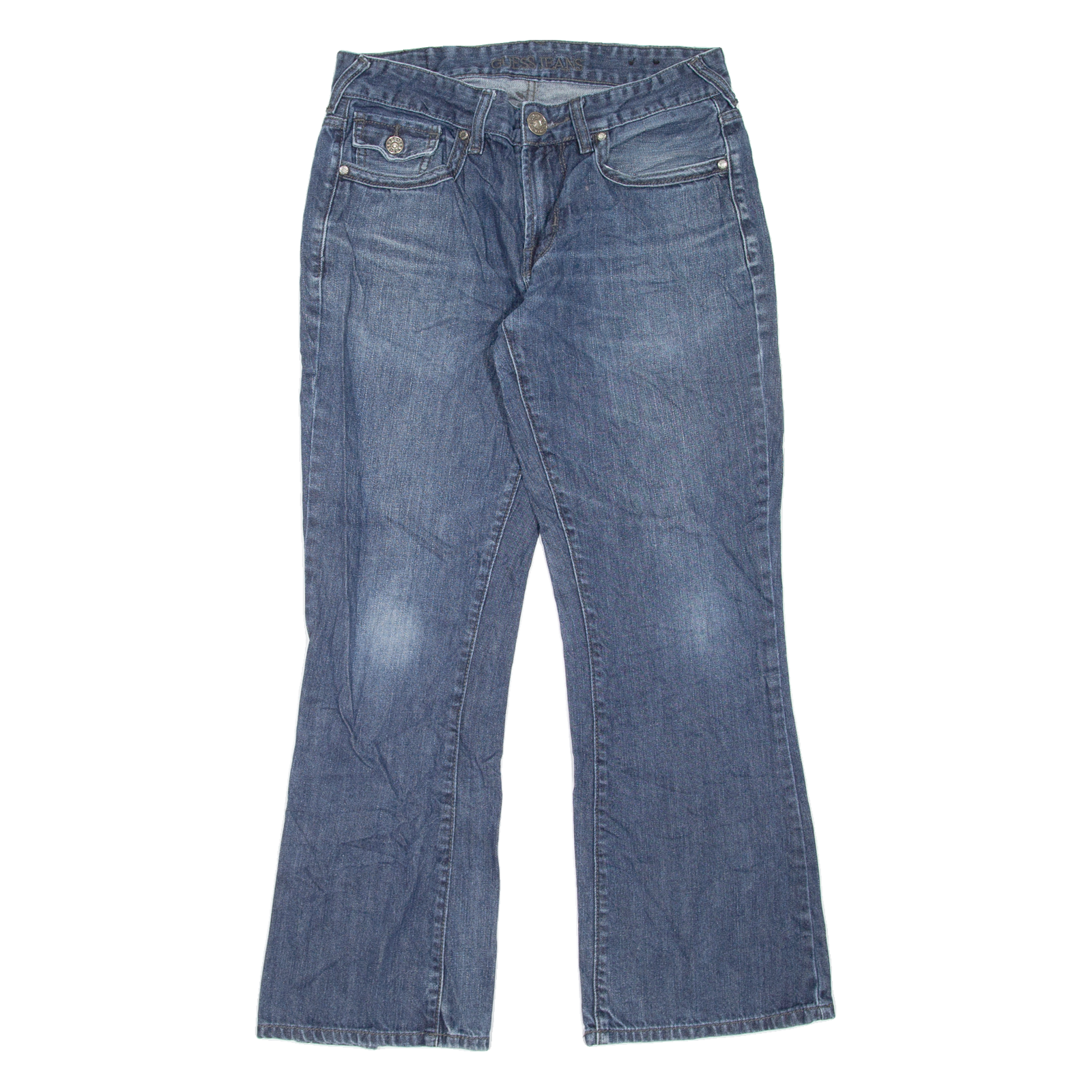 GUESS JEANS Womens Jeans Blue Regular Bootcut Stone Wash W31 L28 Refurbished - N/A refurbished available on Cerqular