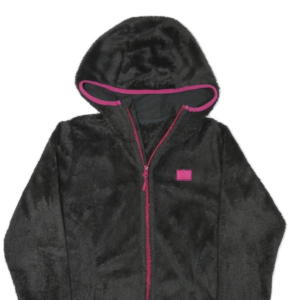 HELLY HANSEN Womens Black & Pink Hooded Zip Fleece Jacket XS Polyester Blend Refurbished - N/A refurbished available on Cerqular