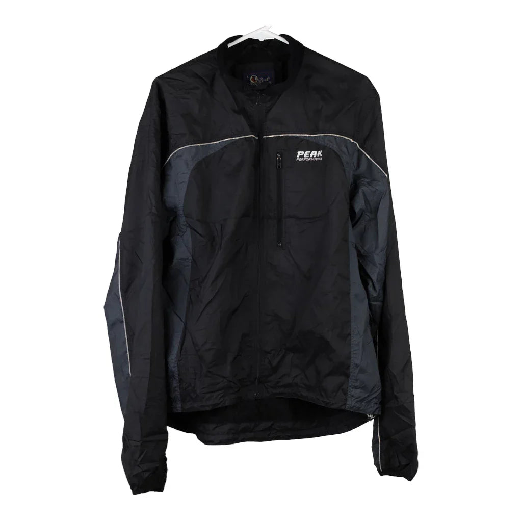 Peak Performance Track Jacket - Large Black Polyester Blend Refurbished - Thrifted (note: this is a term often used to describe second- refurbished available on Cerqular