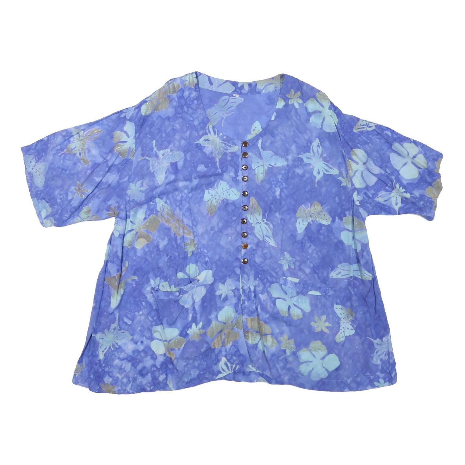 Buy Womens Blue & Cream Printed Button Top Short Sleeve Round Neck L Cotton Blend Refurbished - $18.19 Womens Blue & Cream Printed Button Top Short Sleeve Round Neck L Cotton Blend Refurbished - N/A refurbished available on Cerqular