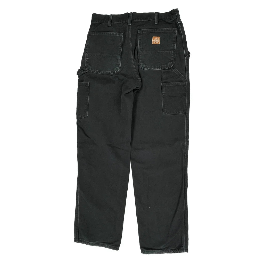 Carhartt Double Knee Carpenter Trousers - 32W 30L Black Cotton Refurbished - Thrifted (note: this is a term often used to describe second- refurbished available on Cerqular