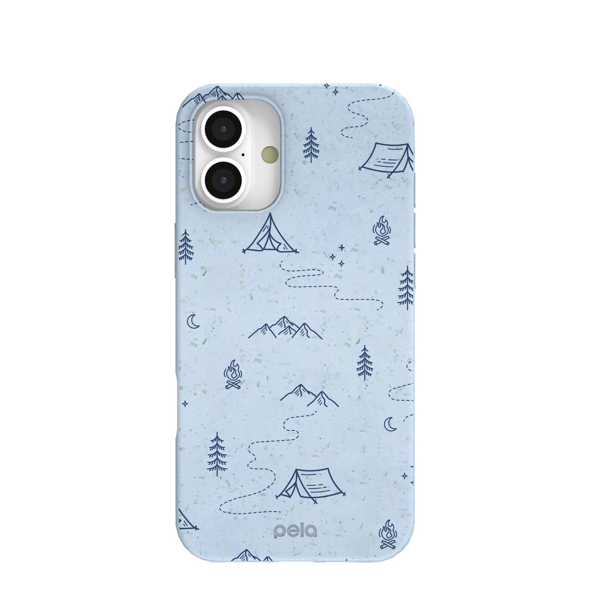 Powder Blue Camp Nights iPhone 16 Plus Case Refurbished - Pela Case refurbished available on Cerqular