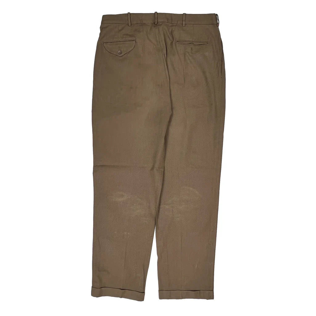 Polo By Ralph Lauren Trousers - 36W 28L Brown Cotton Refurbished - Thrifted (note: this is a term often used to describe second- refurbished available on Cerqular