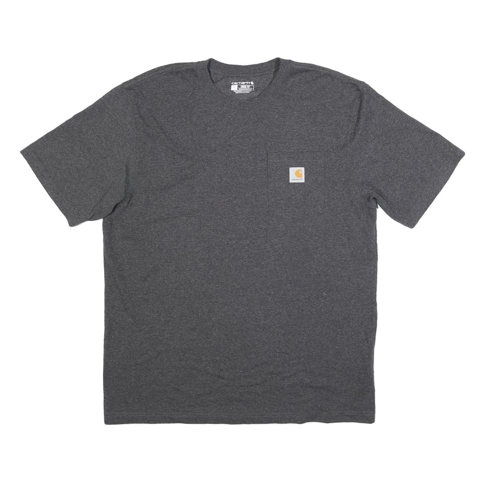 CARHARTT Mens Grey Pocket T-Shirt L Short Sleeve Crew Neck Cotton Blend Casual Refurbished - N/A refurbished available on Cerqular