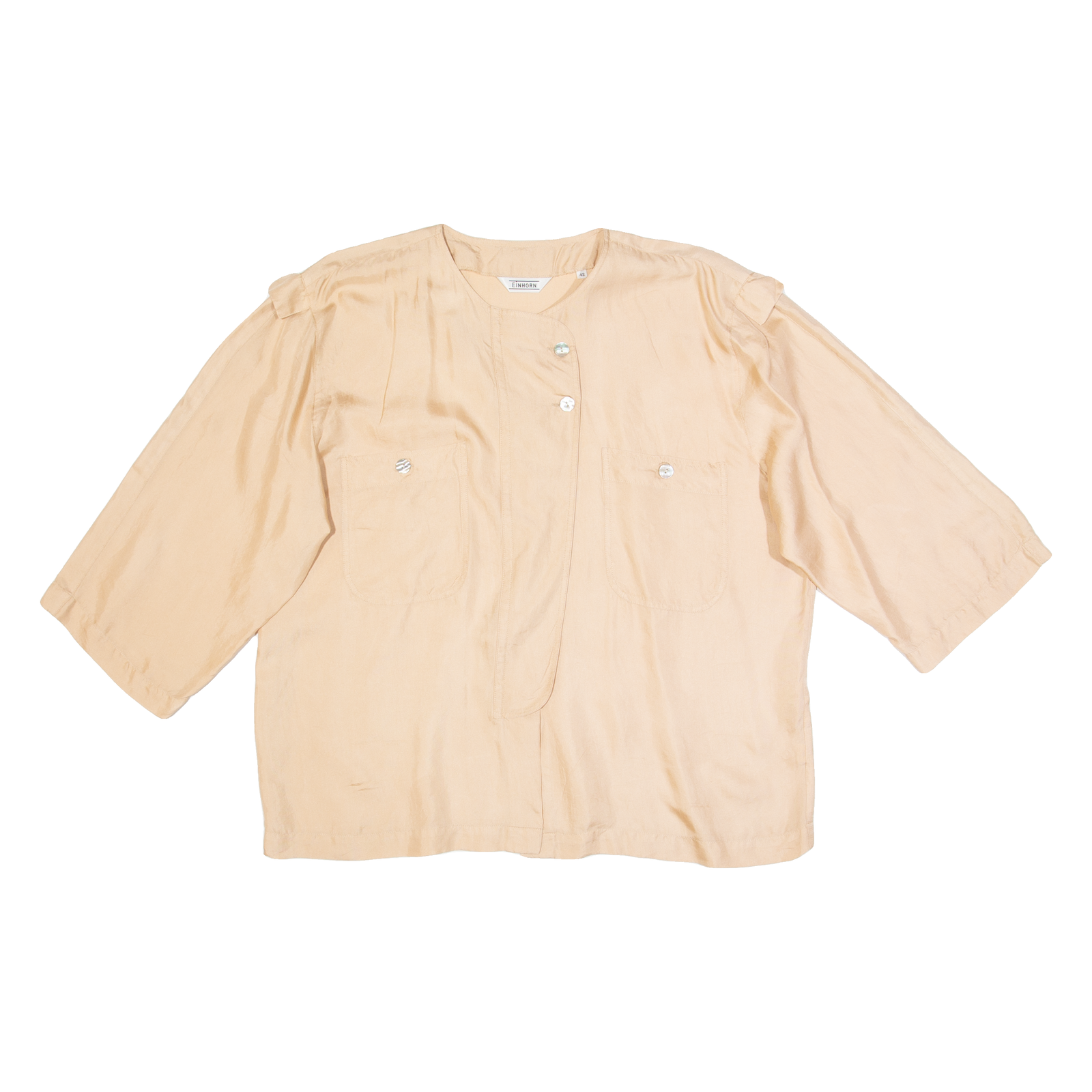 EINHORN Womens Blouse Beige 3/4 Sleeve Silk M Refurbished - N/A refurbished available on Cerqular