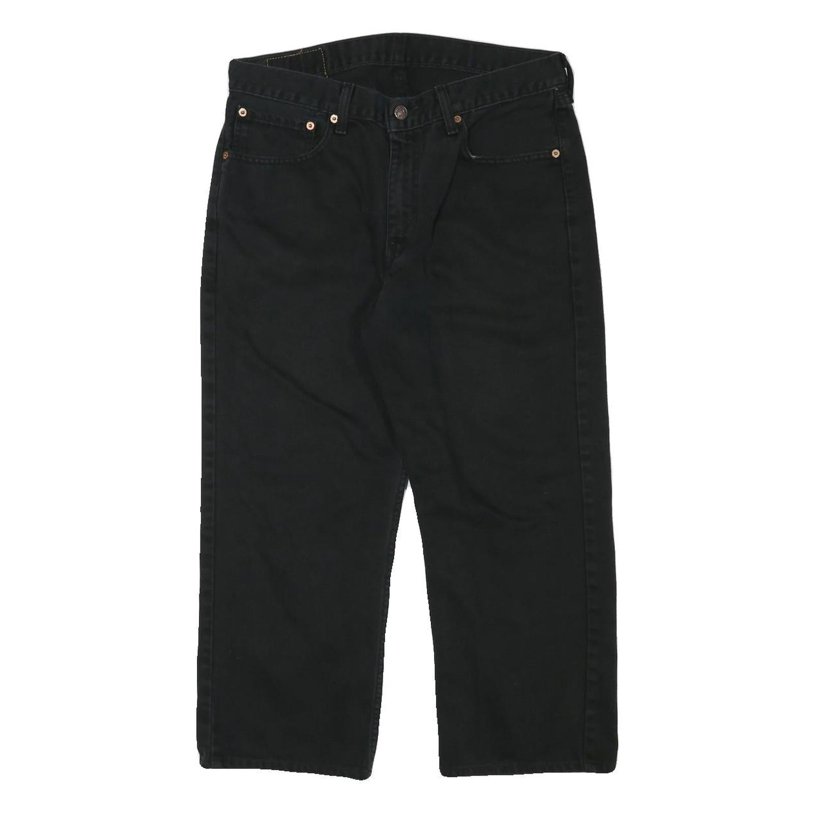 LEVI'S Mens Black Regular Straight Denim Medium W32 L23 Cotton Blend Zip Jeans Refurbished - N/A refurbished available on Cerqular
