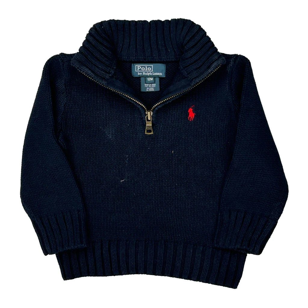 Polo By Ralph Lauren 1/4 Zip - 3XS Navy Cotton Refurbished - Thrifted (note: this is a term often used to describe second- refurbished available on Cerqular