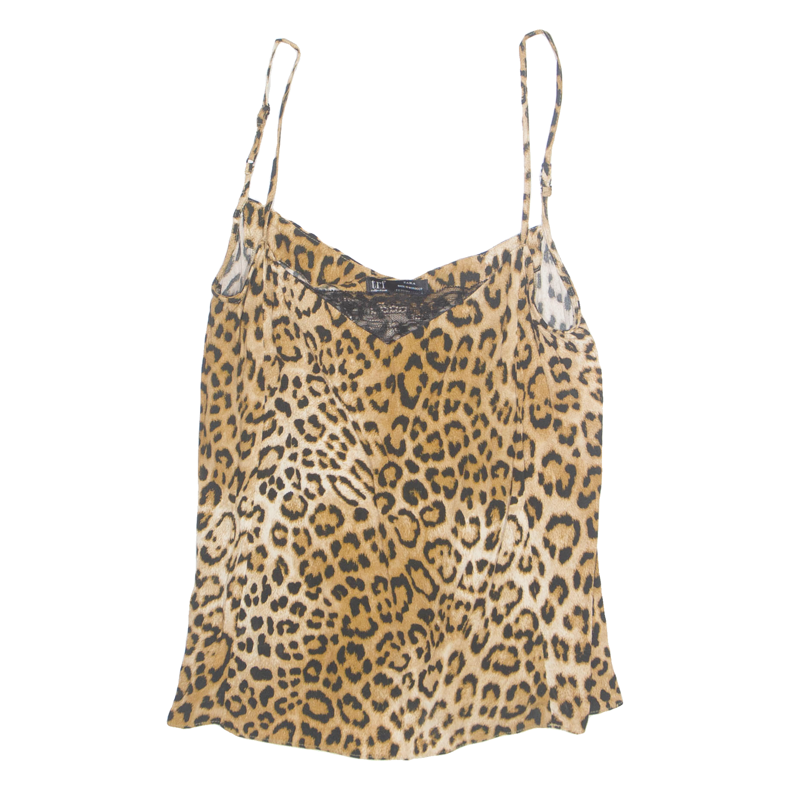 ZARA Womens Printed Vest Brown Sleeveless Animal Print XS Refurbished - N/A refurbished available on Cerqular